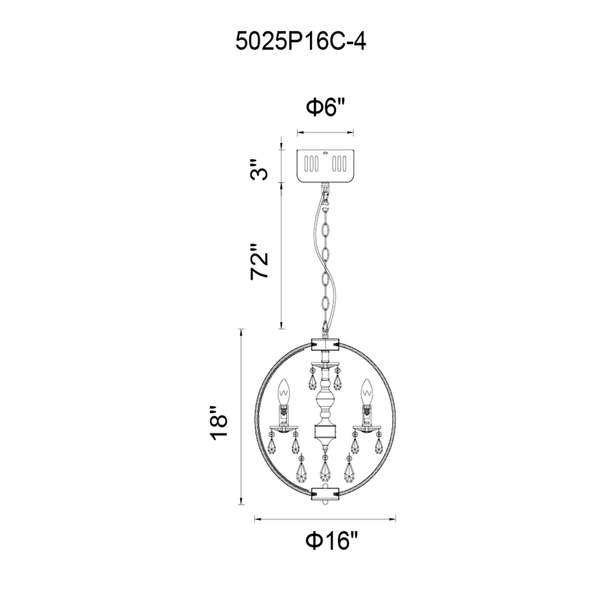 Abia 16 Inch Large Pendant by CWI Lighting
