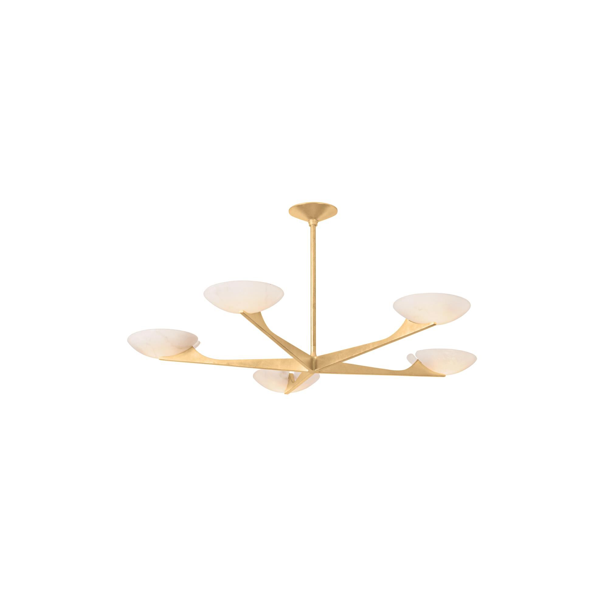 Shown in Vintage Gold Leaf finish and Alabaster shade