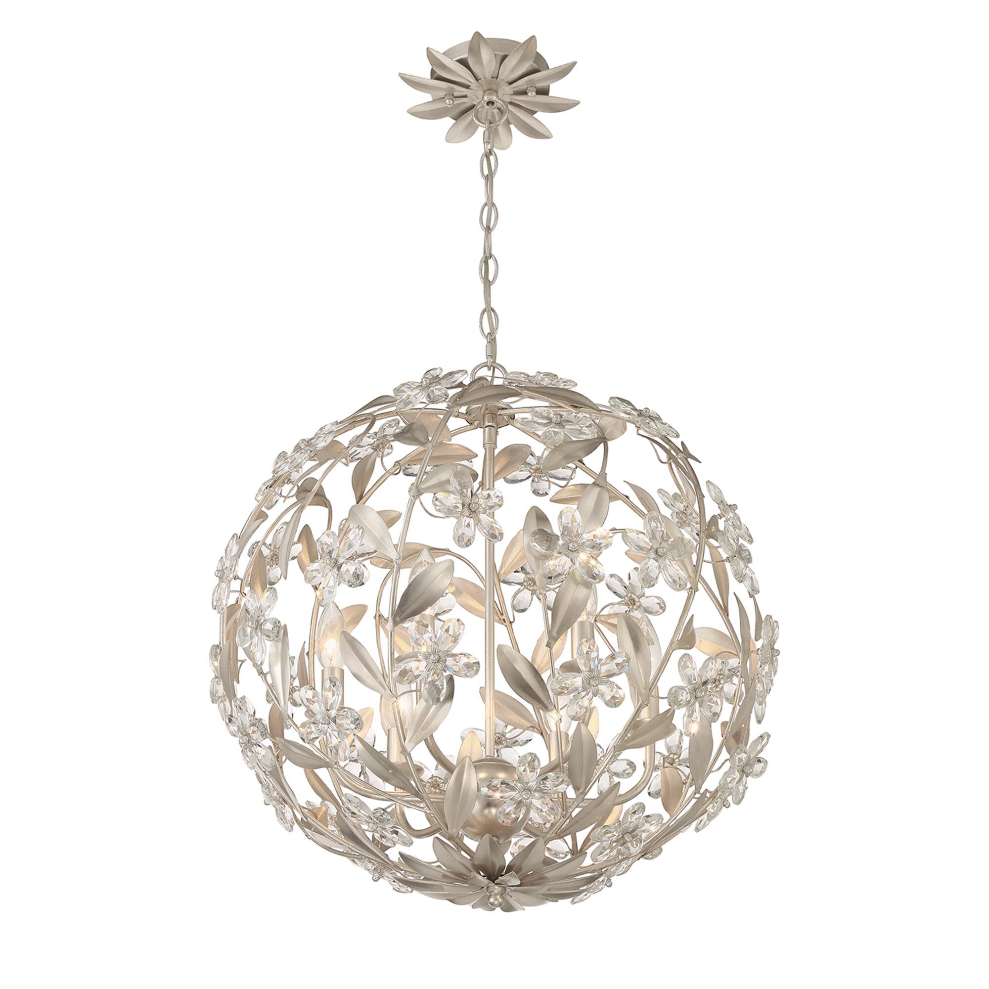 Shown in Antique Silver finish and Hand Cut crystal