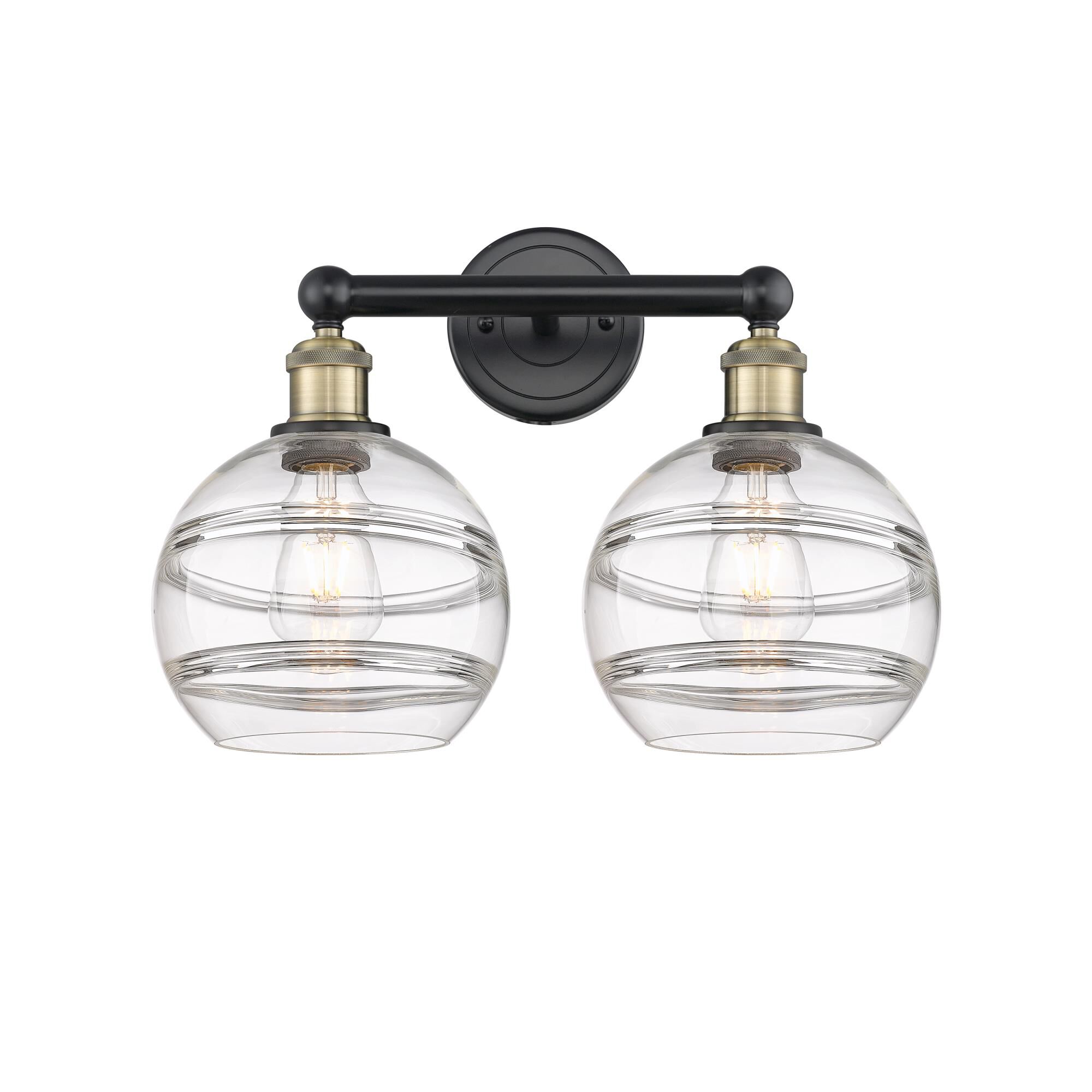 Shown in Black Antique Brass finish and Clear glass