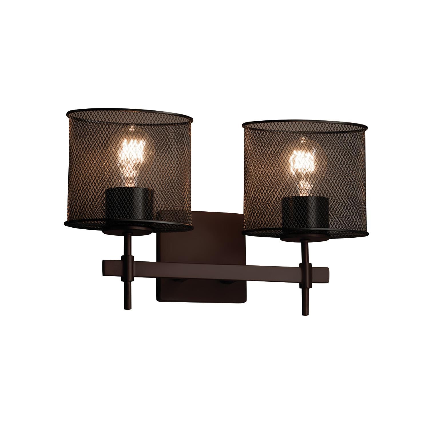 Wire Mesh 15 Inch 2 Light Bath Vanity Light by Justice Design Group
