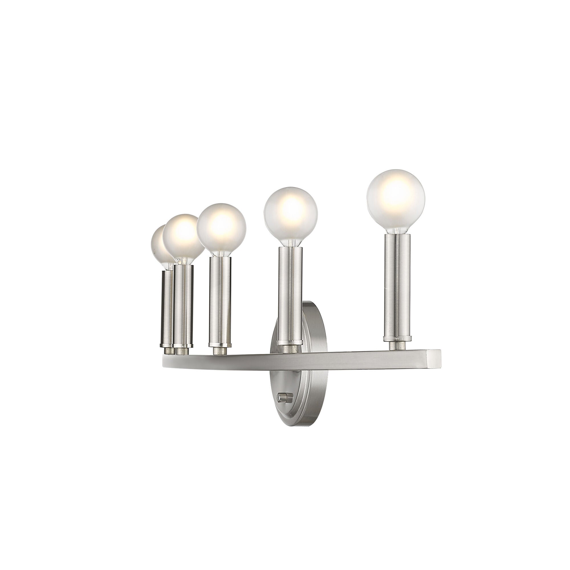Shown in Satin Nickel finish and -- glass and -- shade