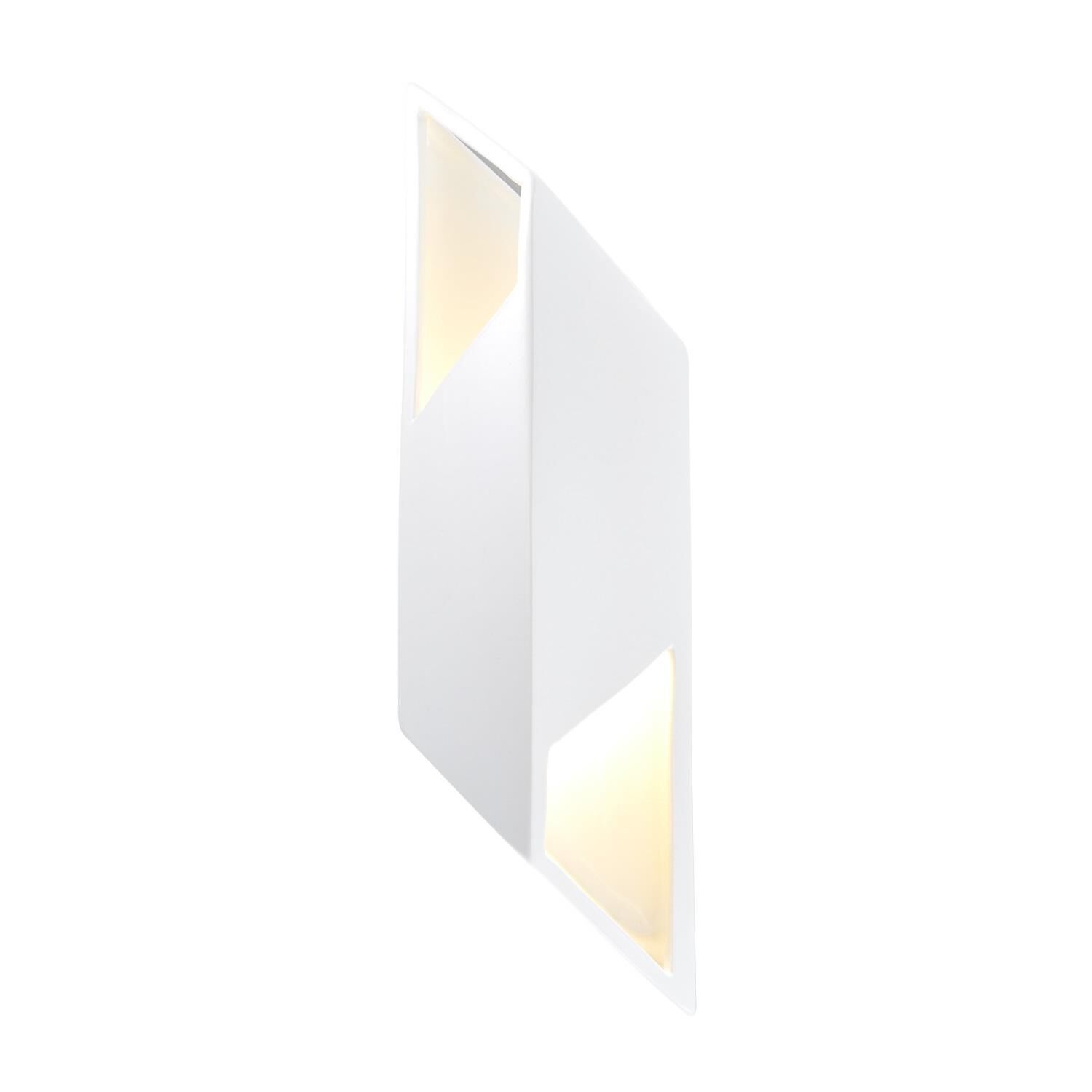 Shown in Gloss White Both Outside - Inside Of Fixture finish and Shape - Rhomboid accent