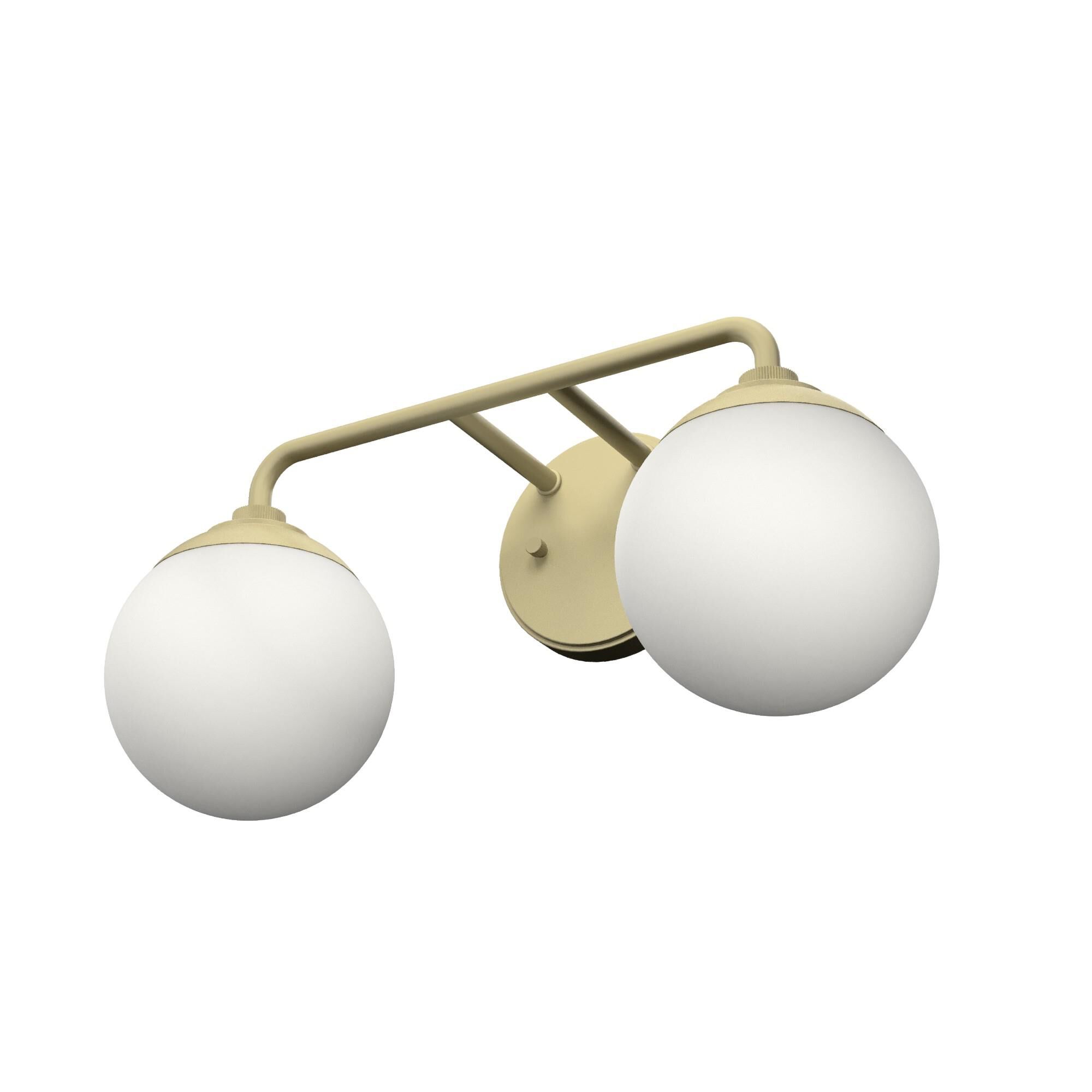 Shown in Painted Modern Brass finish and Cased White glass