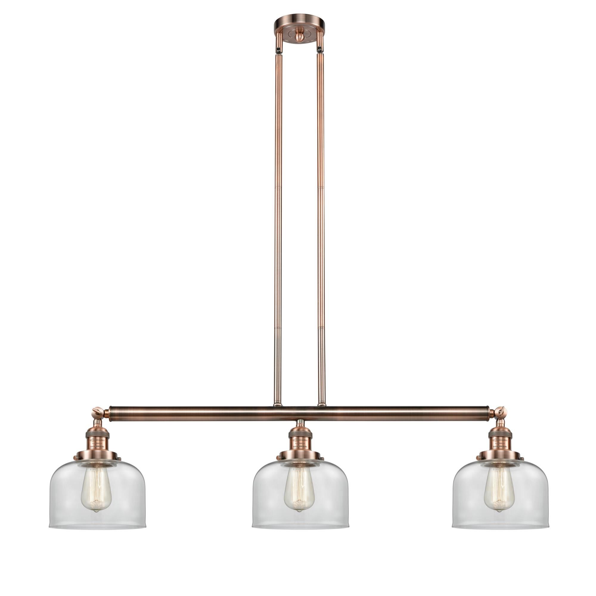Shown in Antique Copper finish and Clear glass