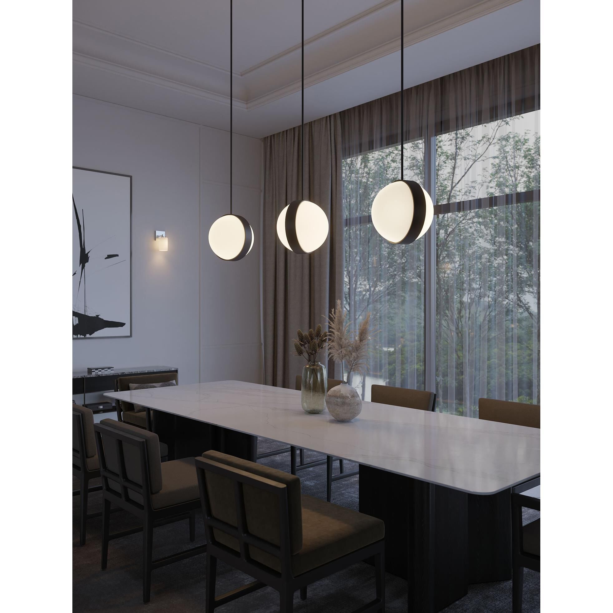 Shown in Black finish and White shade