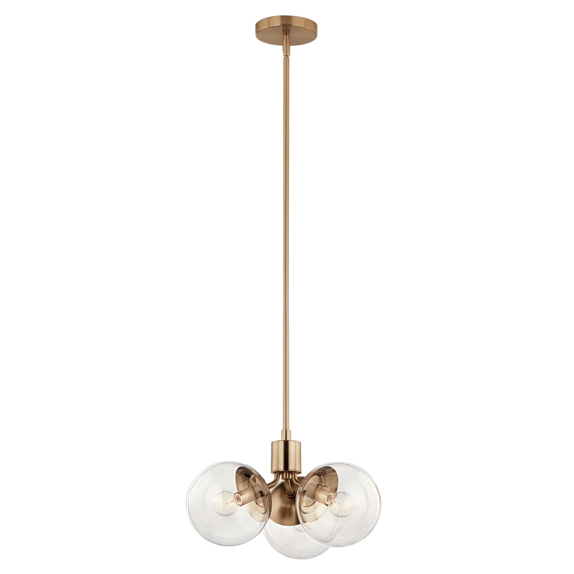 Shown in Champagne Bronze finish and Clear glass