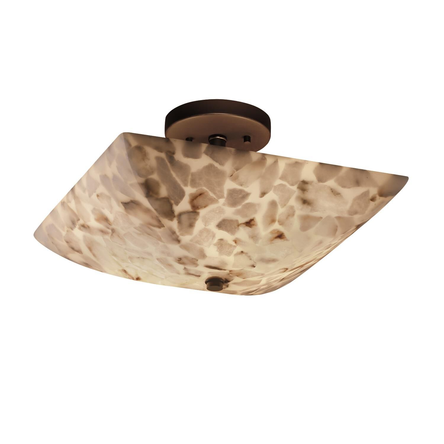 Alabaster Rocks! 14 Inch 2 Light LED Semi Flush Mount by Justice Design Group
