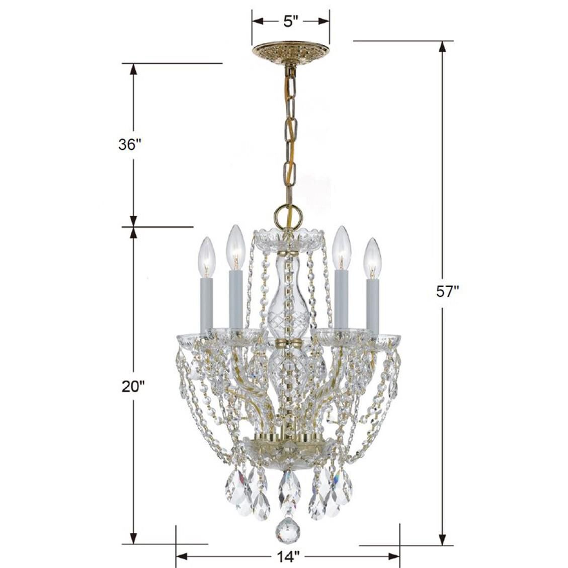 Traditional Crystal 14 Inch 5 Light Mini Chandelier by Crystorama
