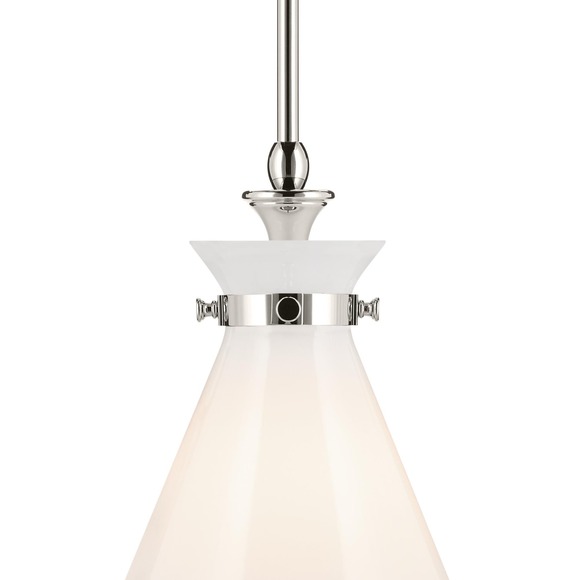 Shown in Polished Nickel finish and Opal glass