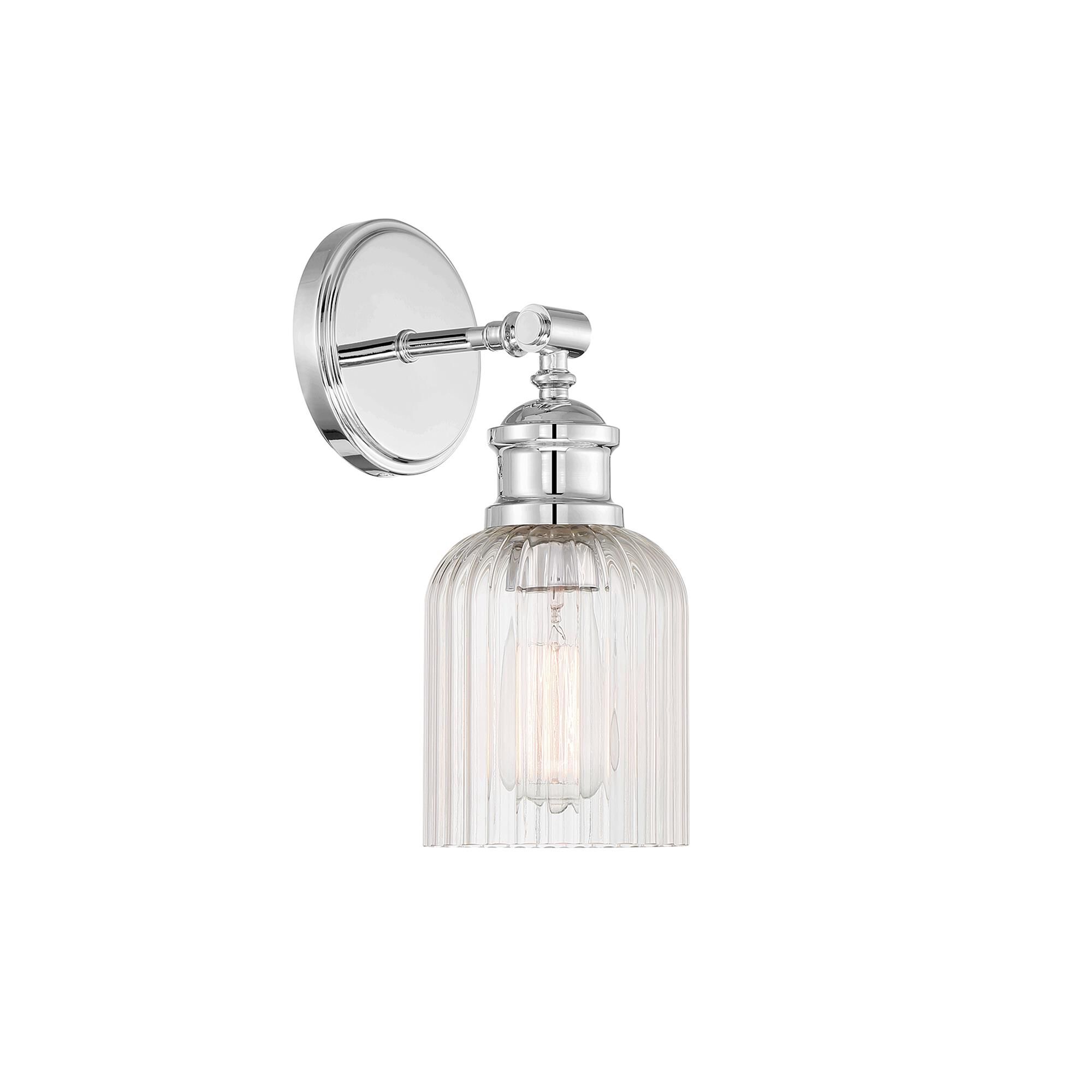 Shown in Chrome finish and Ribbed glass
