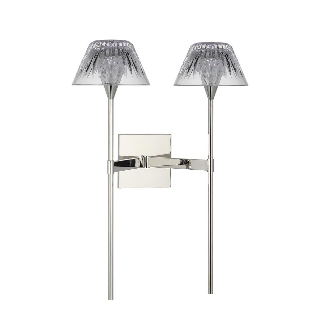 Shown in Polished Nickel finish and Clear crystal