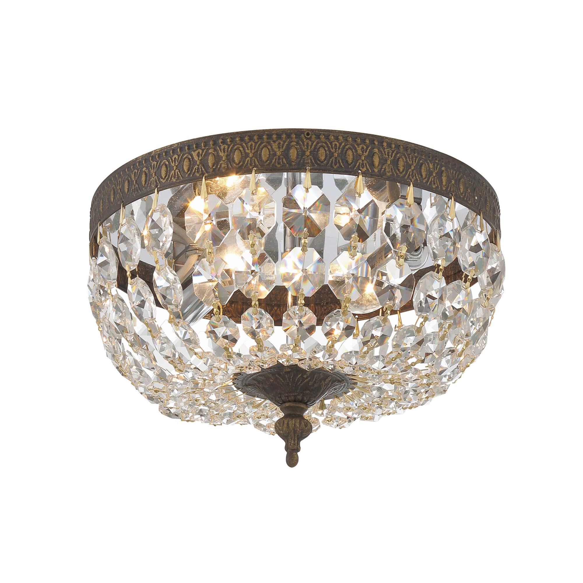 Shown in English Bronze finish and Clear Italian crystal