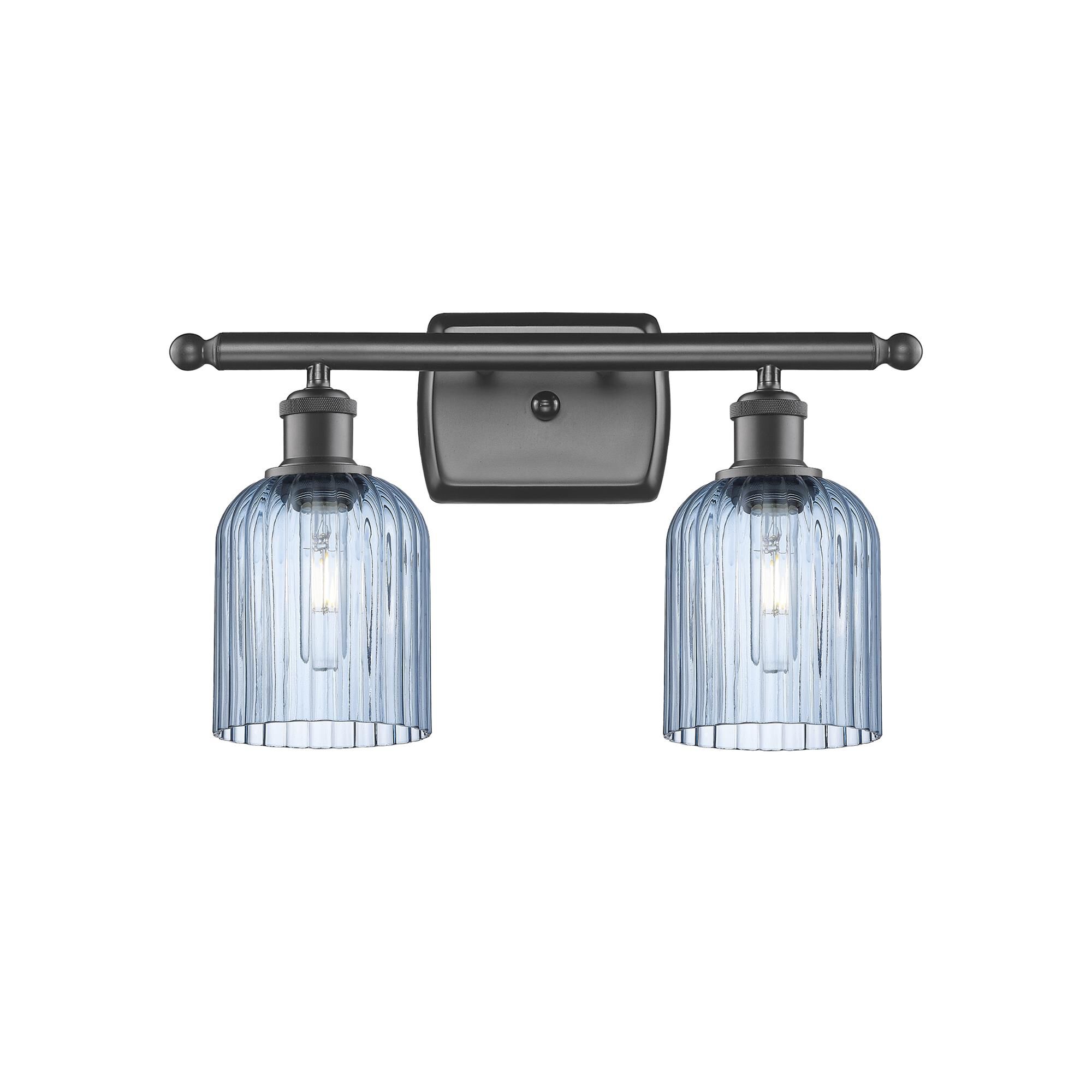 Shown in Oil Rubbed Bronze finish and Princess Blue shade