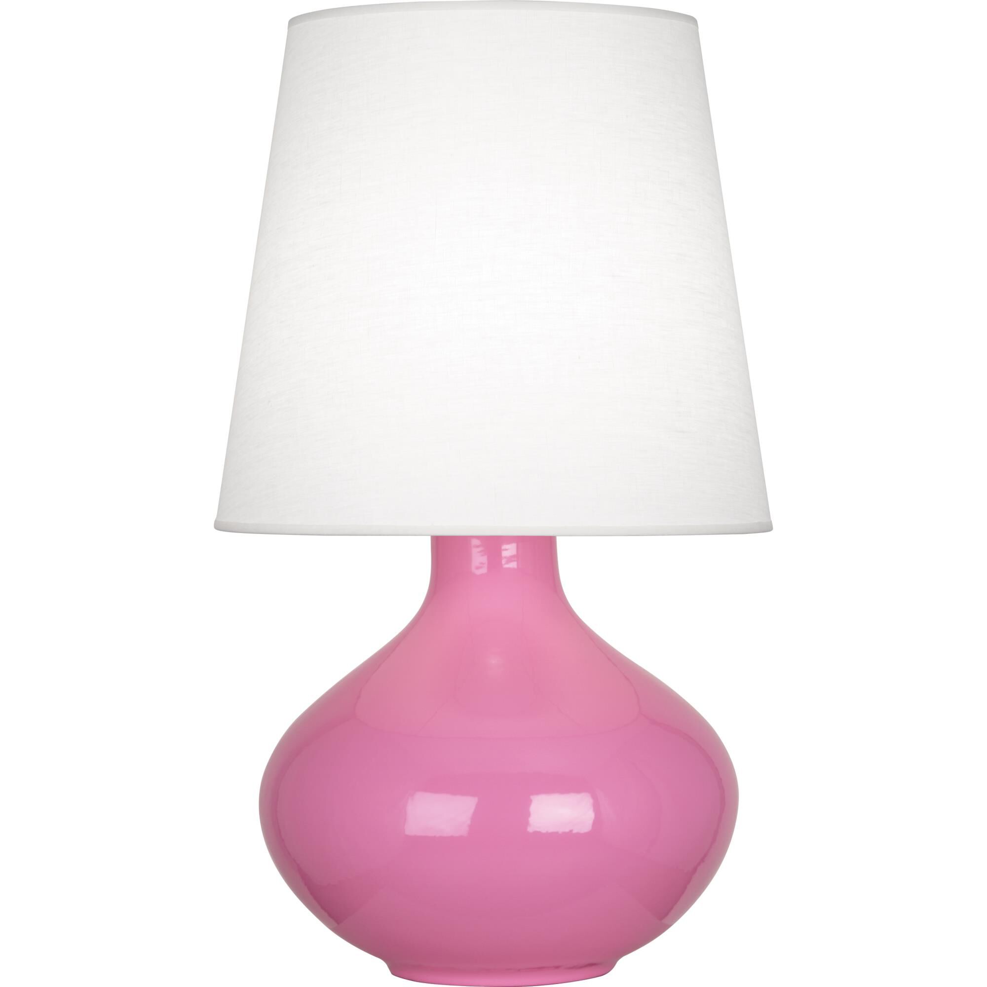 Shown in Schiaparelli Pink Glazed Ceramic finish and Oyster Linen shade