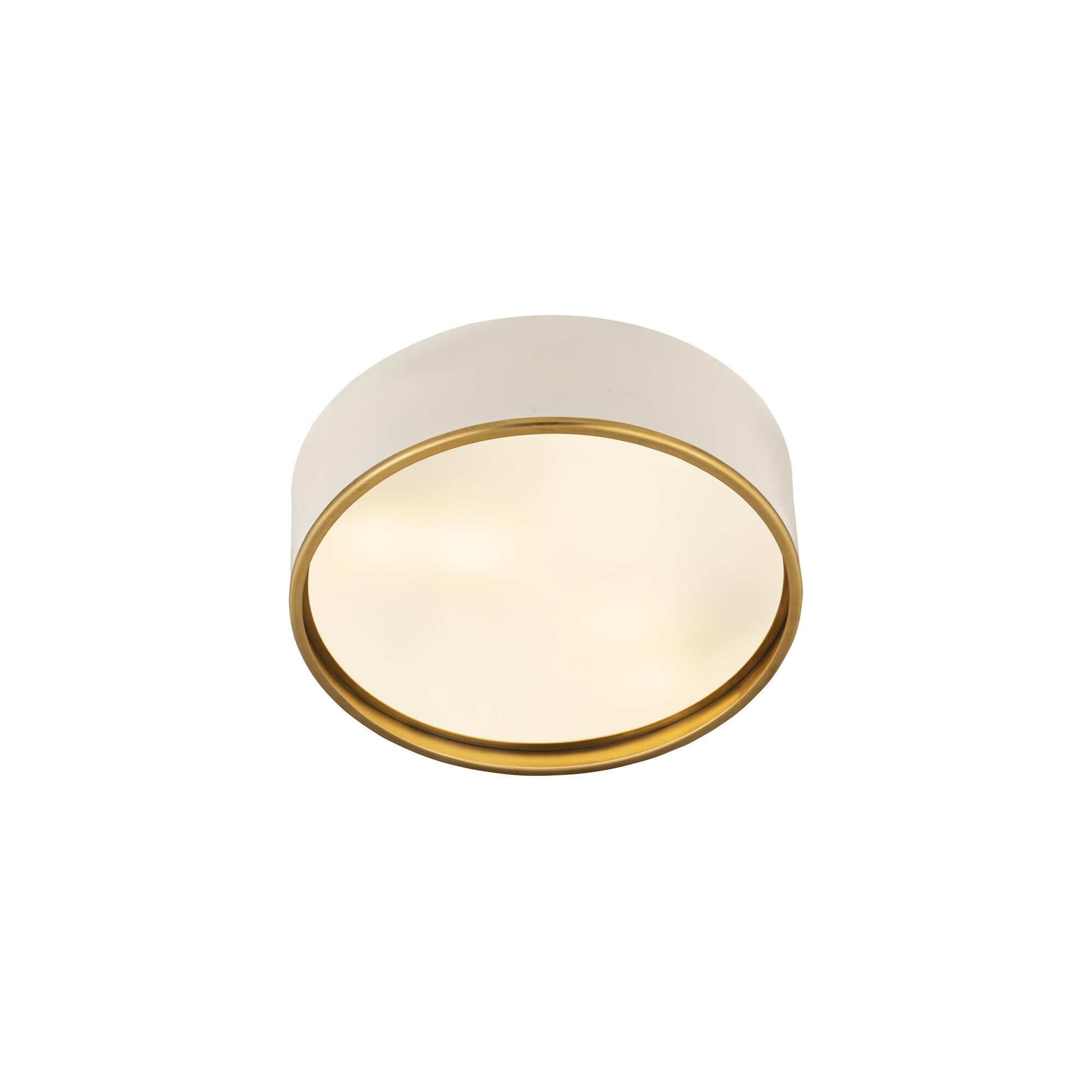 Shown in Matte White And Rubbed Brass finish and Steel glass and Steel shade