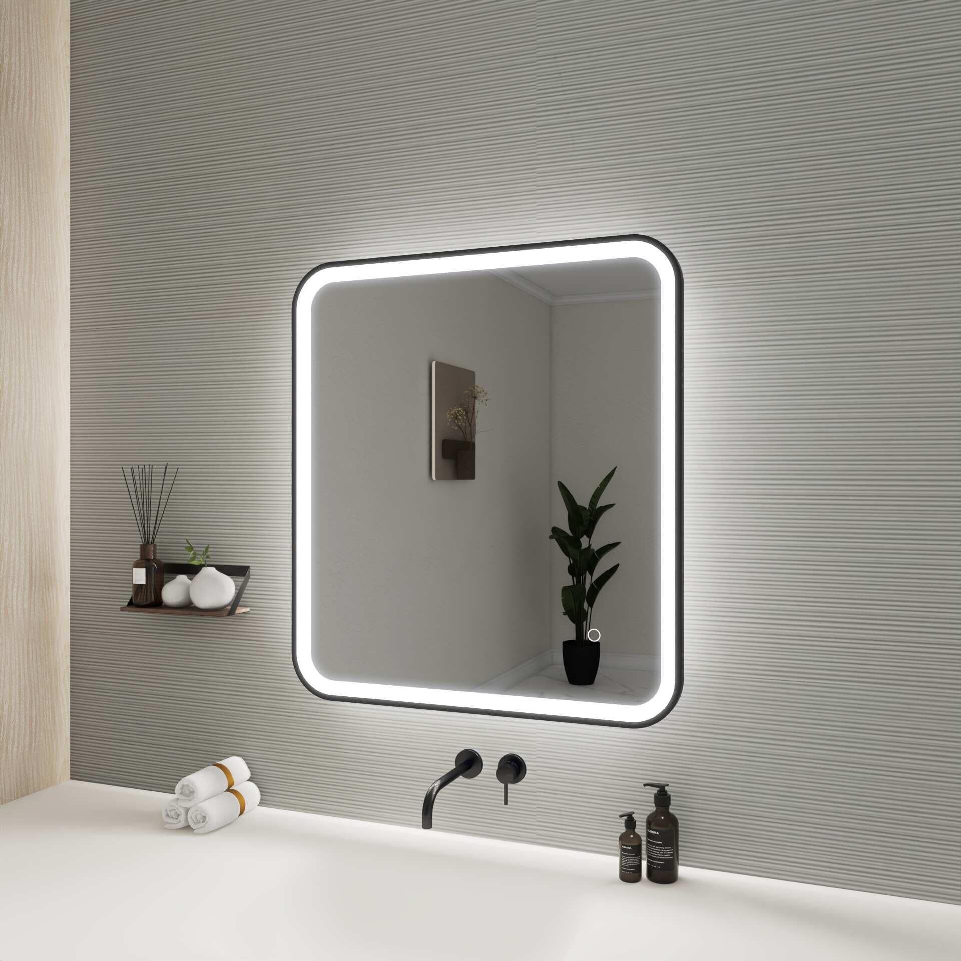 Harmoni 30 Inch Rectangular LED Lighted Mirror by Elegant Decor