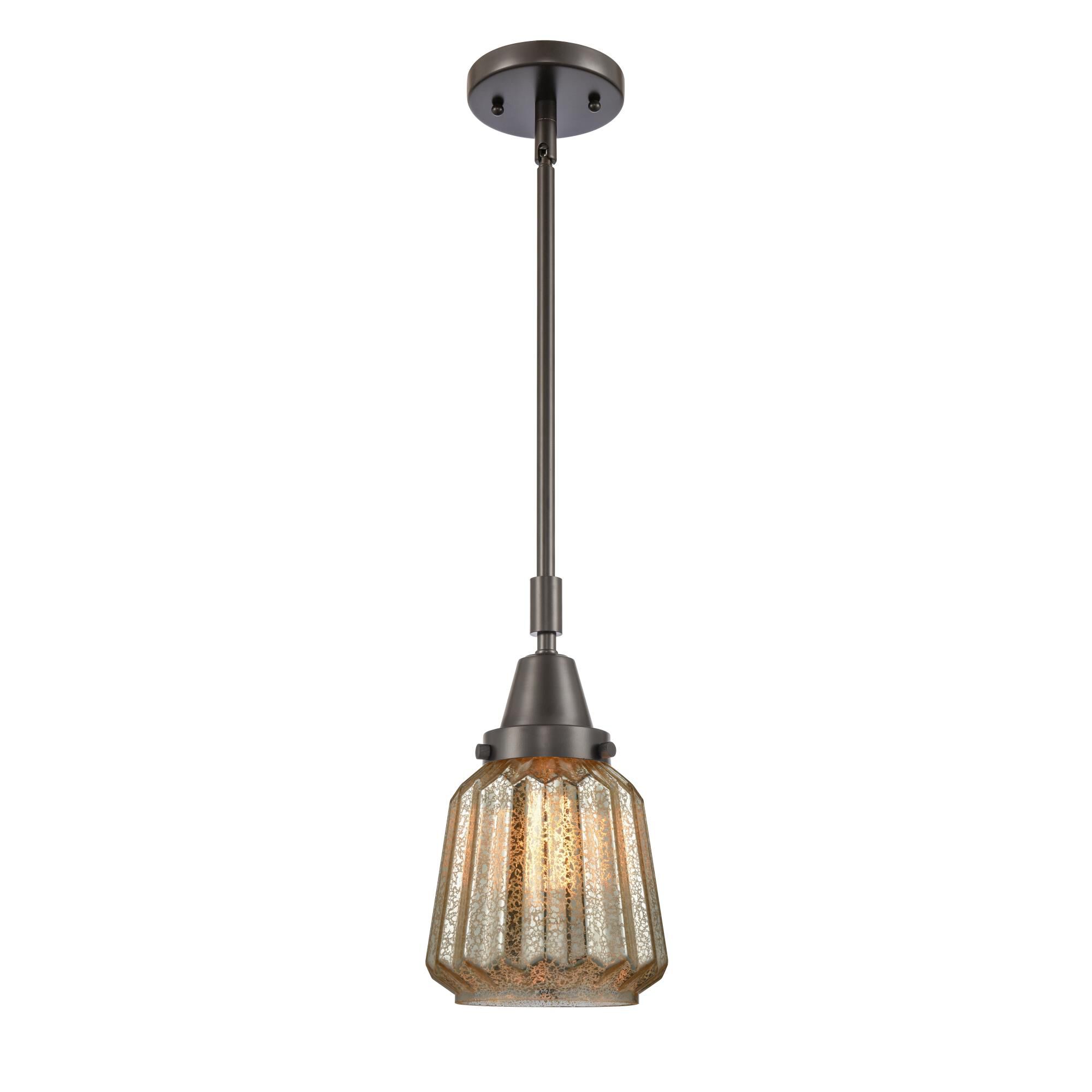 Shown in Oil Rubbed Bronze finish and Mercury Plated Chatham glass