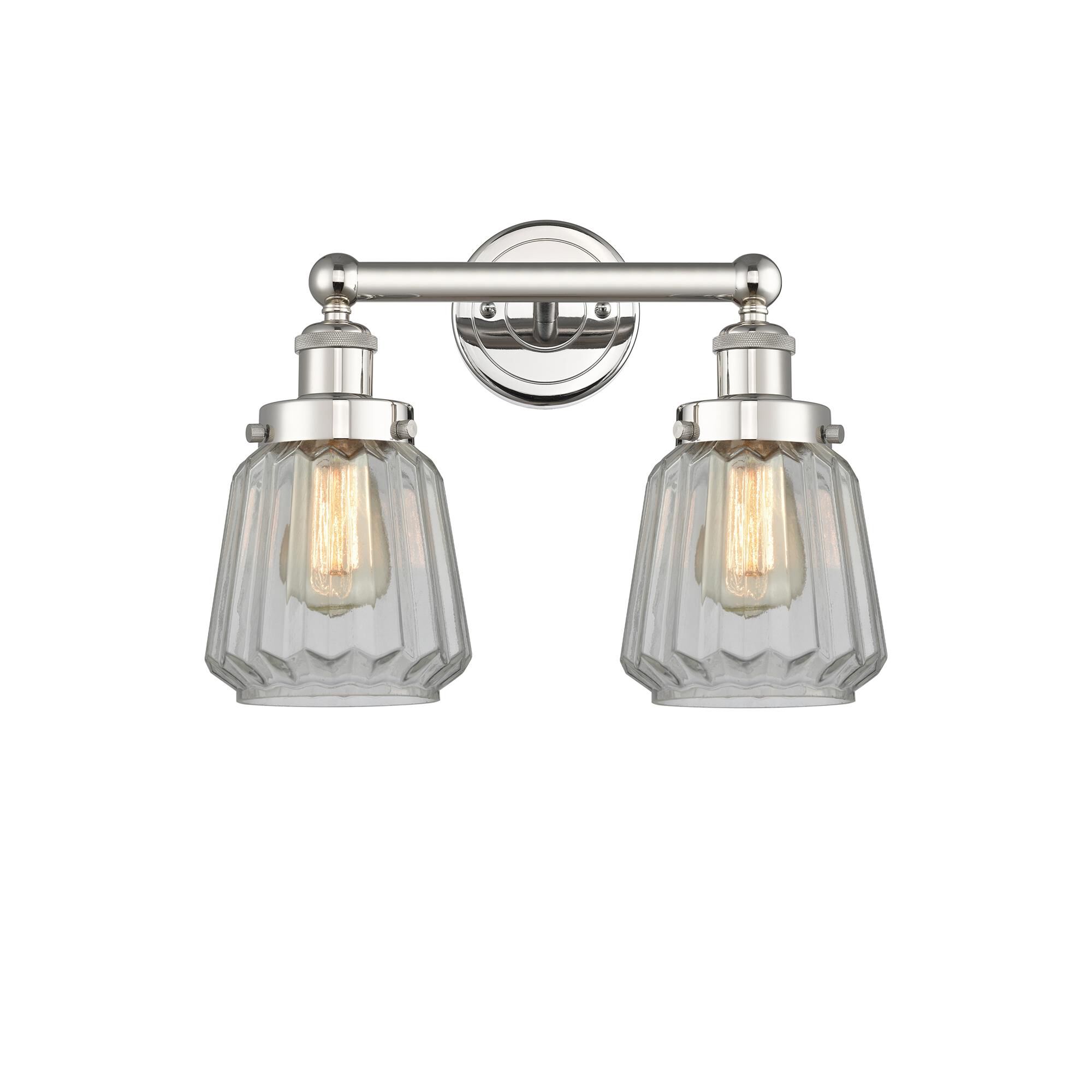 Shown in Polished Nickel finish and Clear glass
