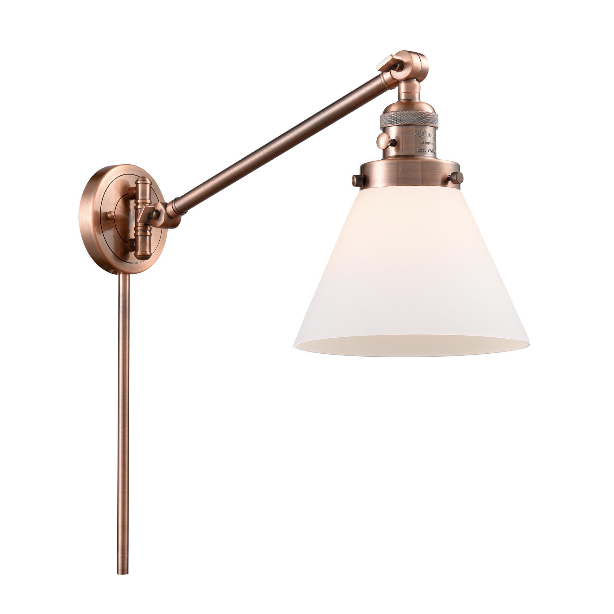 Bruno Marashlian Large Cone Wall Swing Lamp by Innovations Lighting