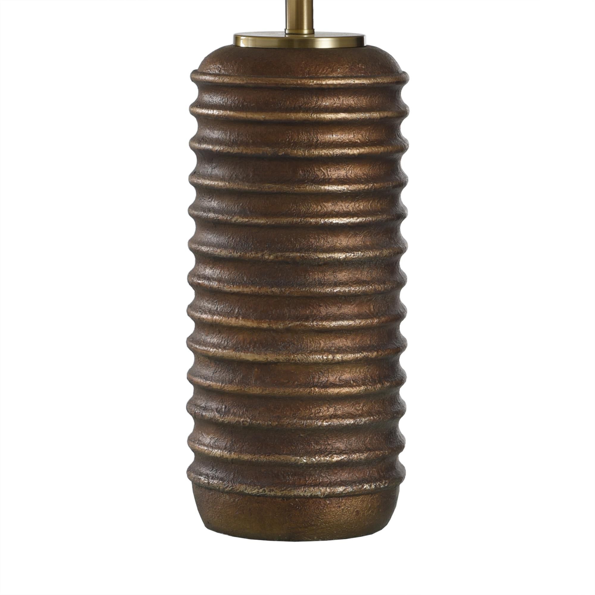 Shown in Bronze finish and Oatmeal shade