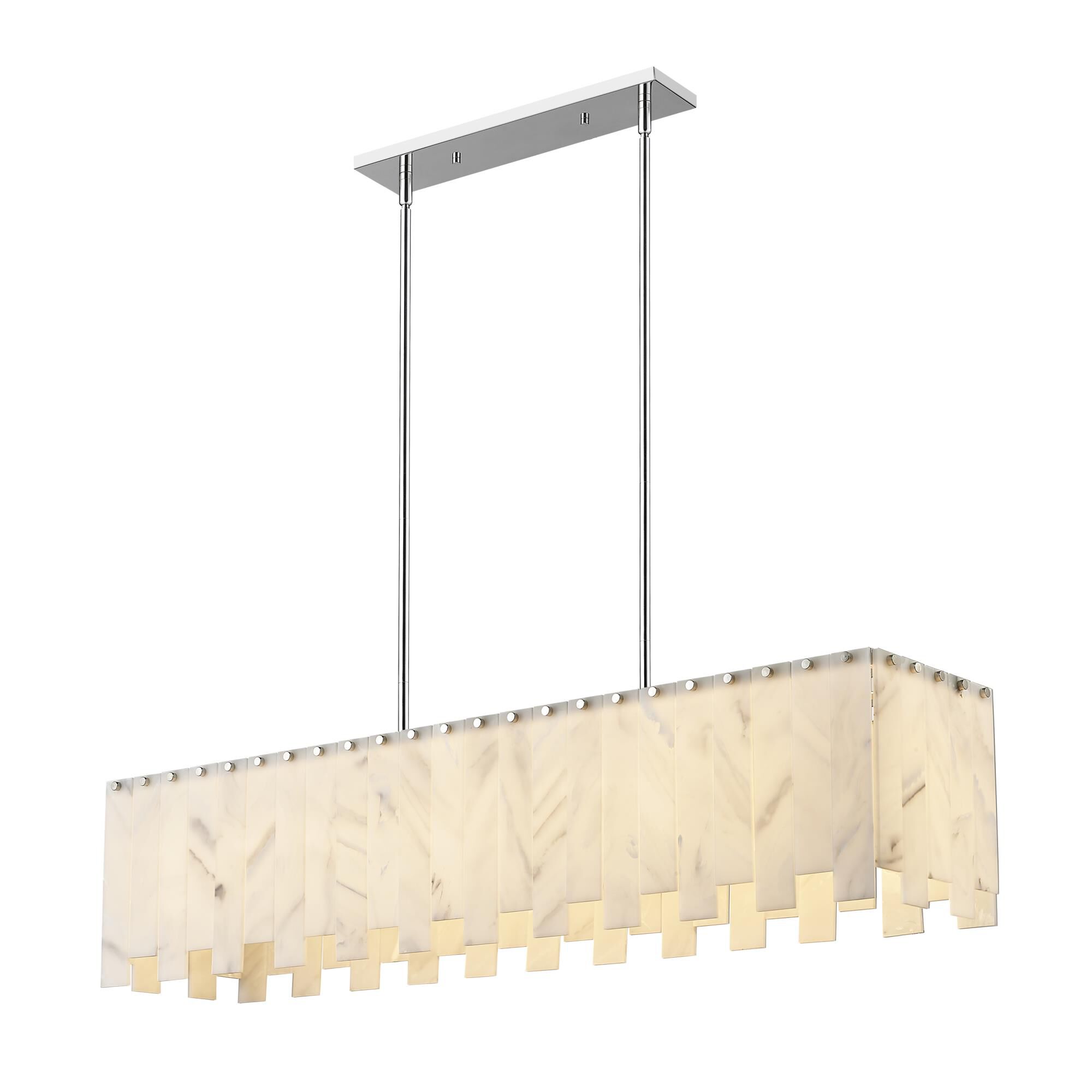 Shown in Polished Nickel finish and Alabaster Resin shade