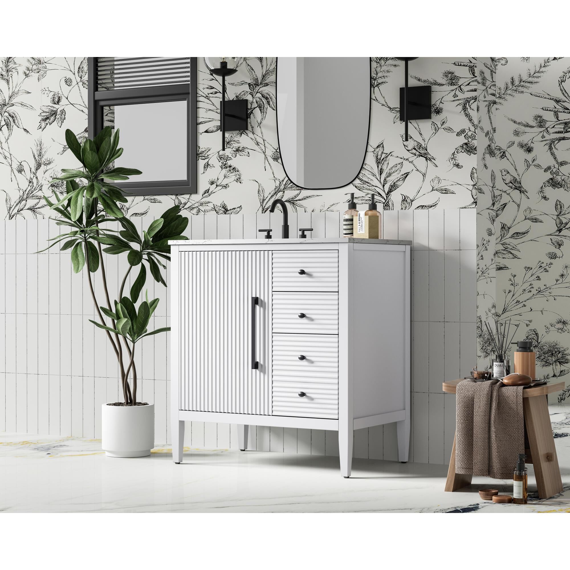 Shown in White finish