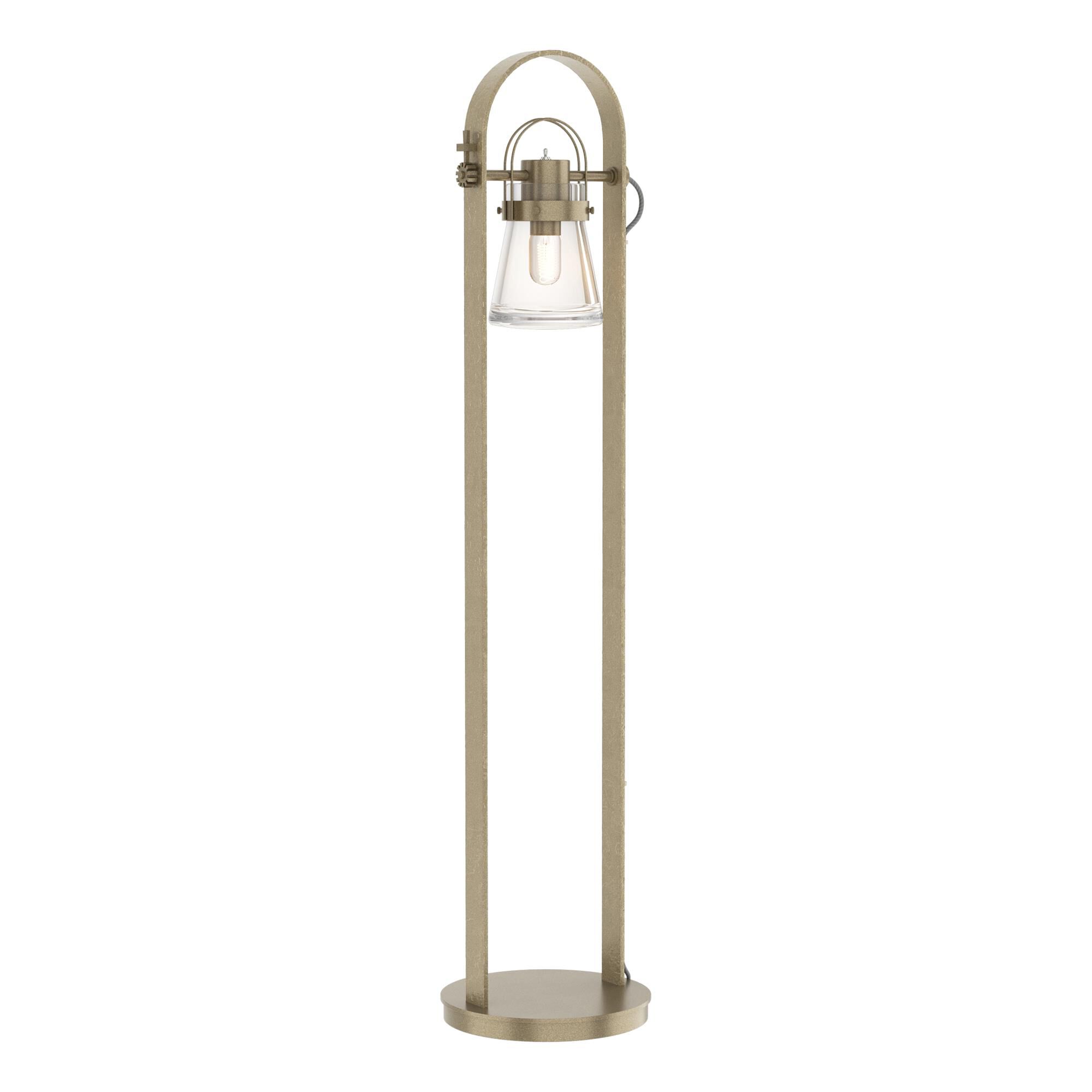 Shown in Soft Gold finish and Clear  glass