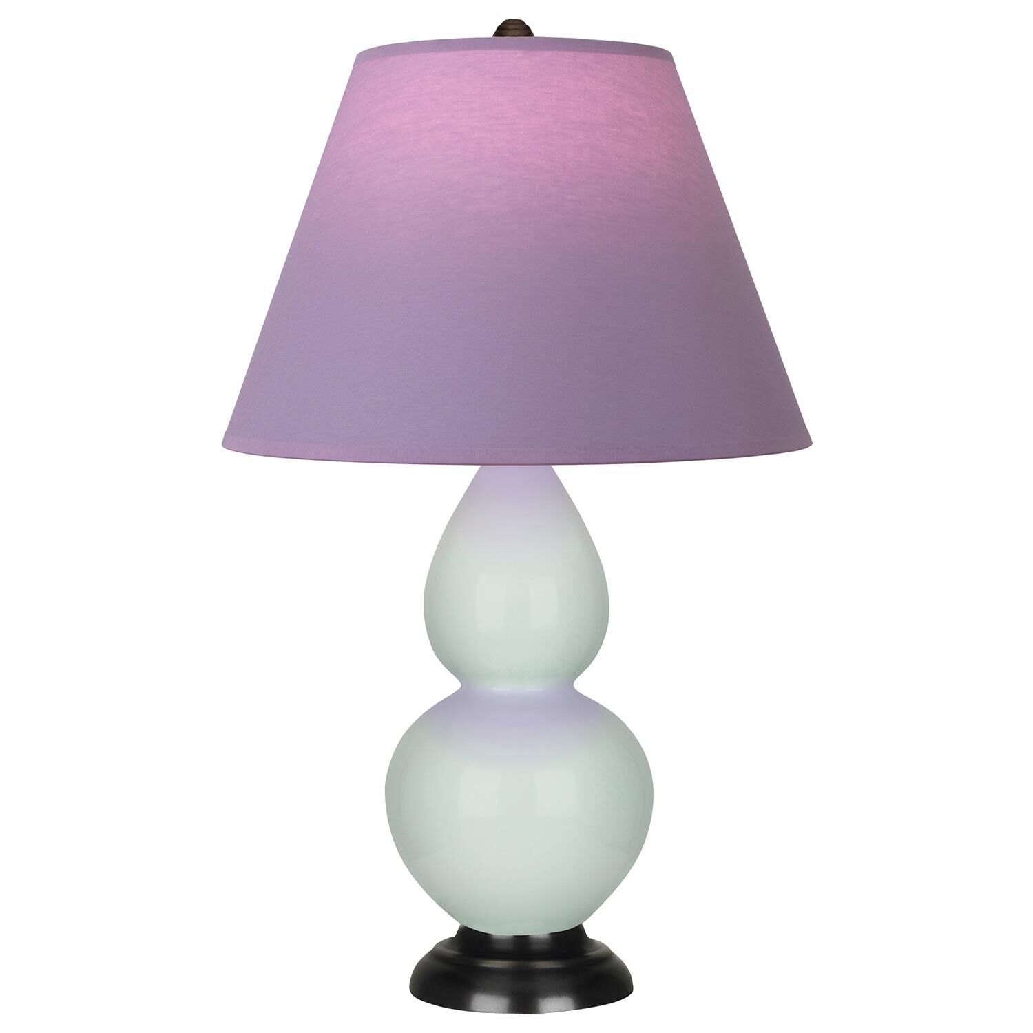 Shown in Celadon finish and Lavender and Plum shade and Deep Patina Bronze accent