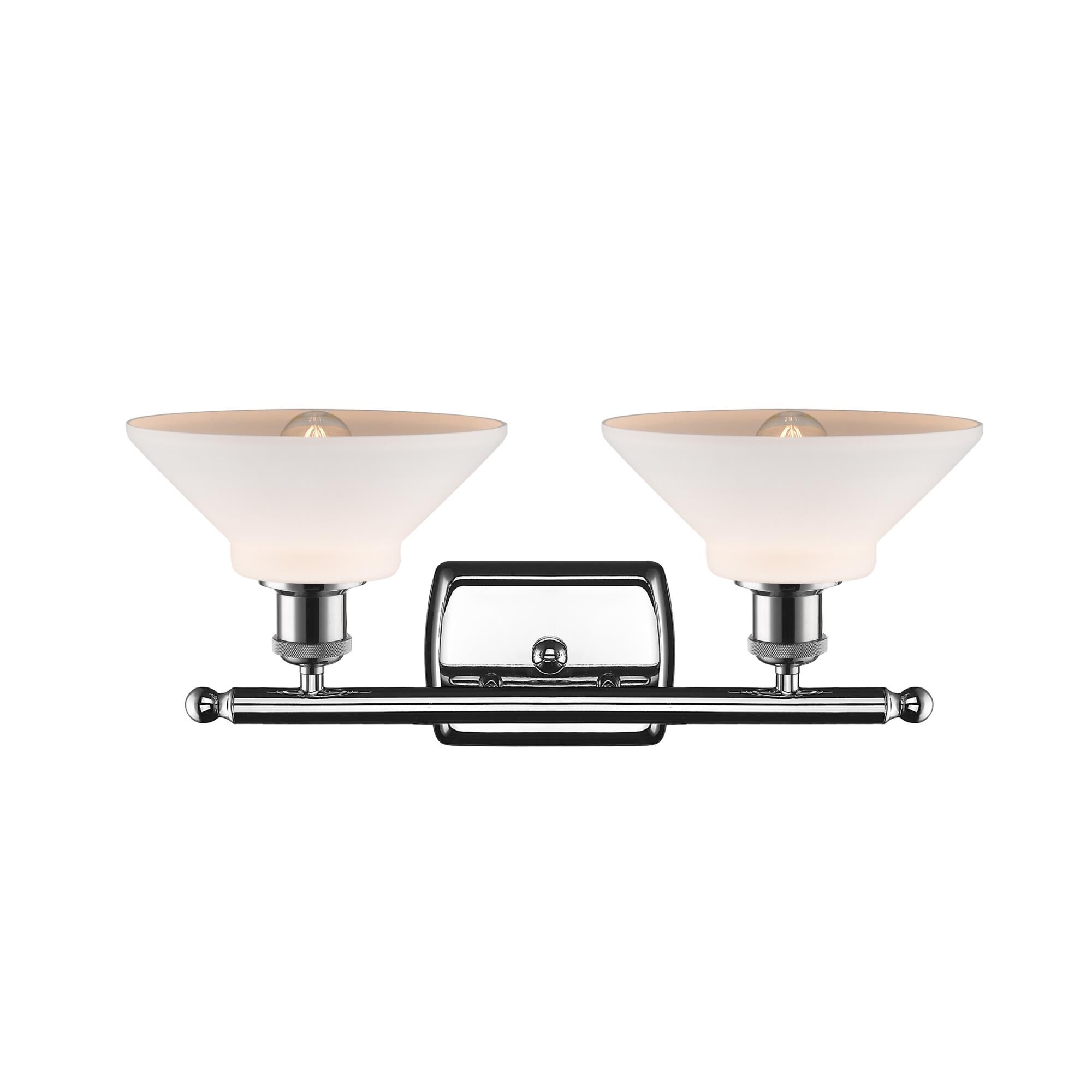 Shown in Polished Chrome finish and Matte White - Disc glass