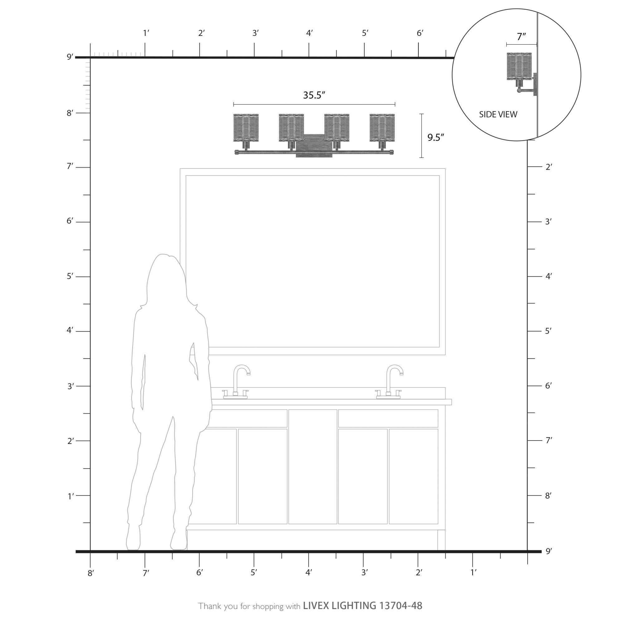 Weavington 36 Inch Bath Vanity Light by Livex Lighting