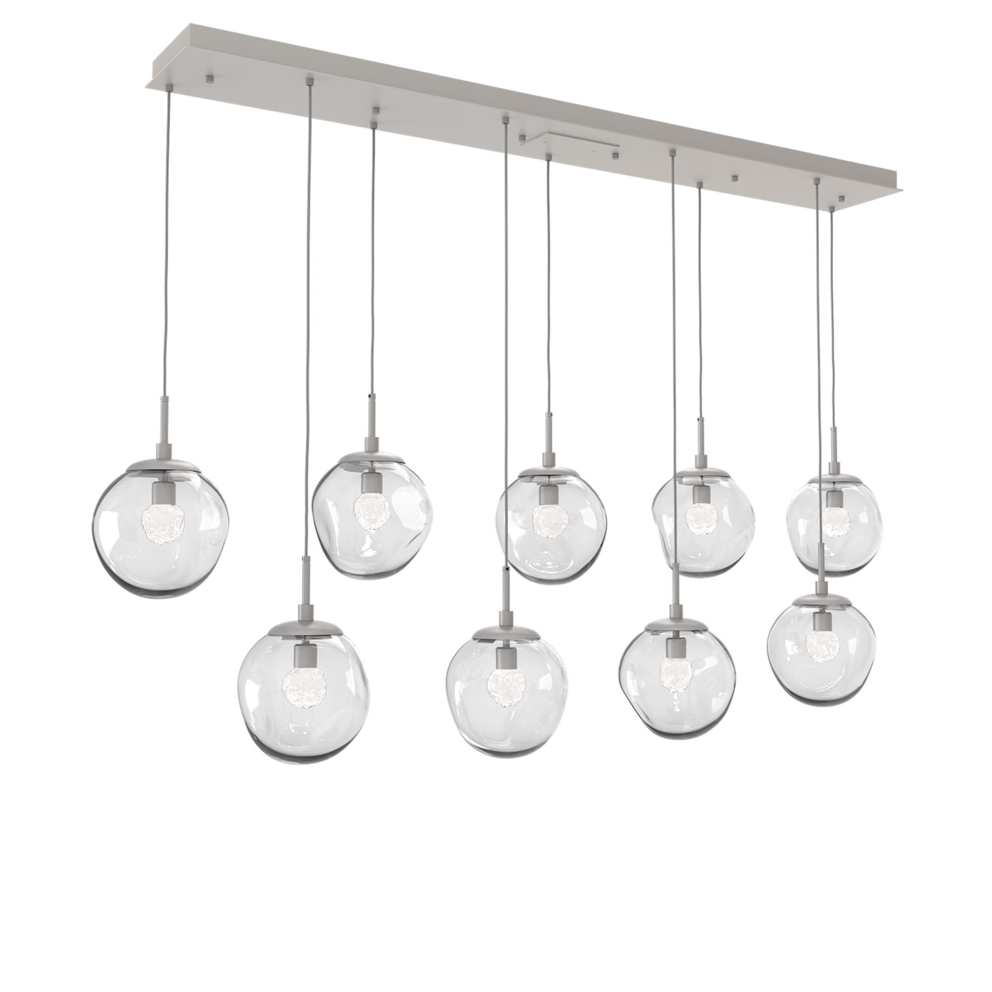 Shown in Metallic Beige Silver finish and Floret Inner Clear Outer glass
