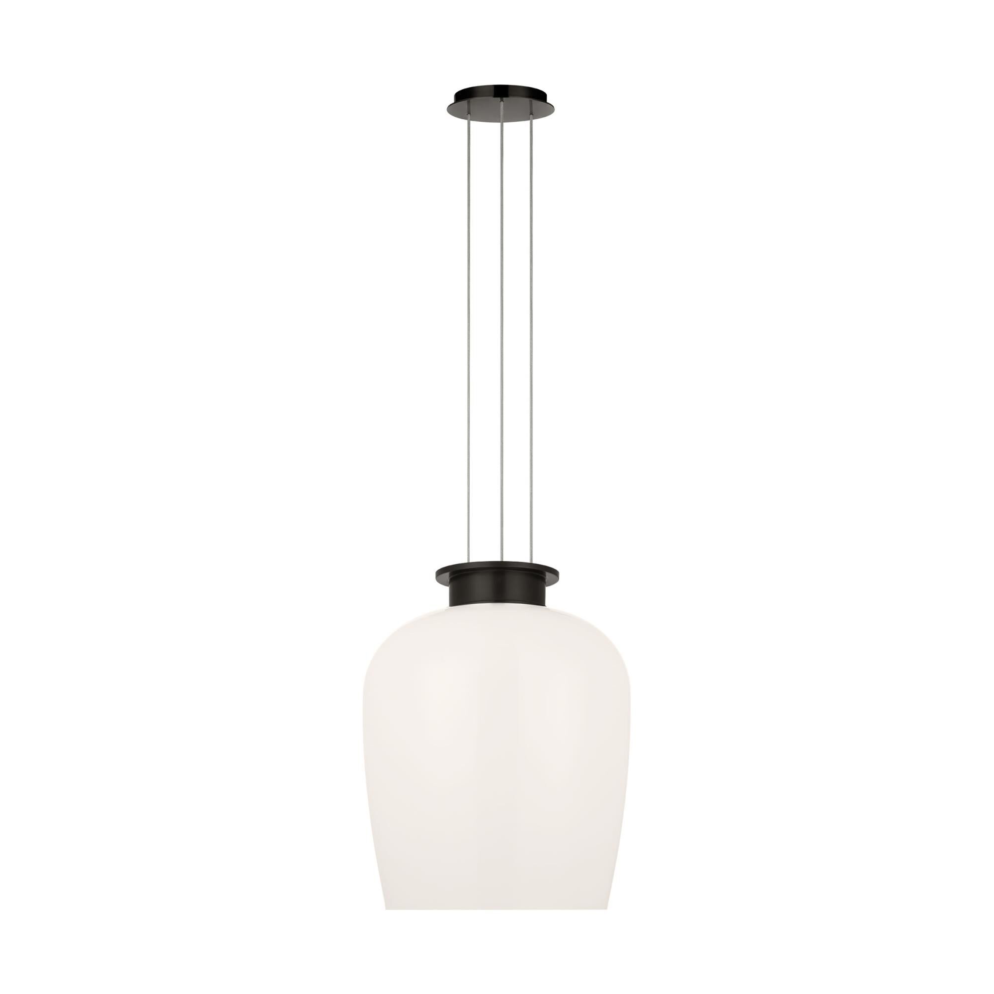 Shown in Bronze finish and Milk glass