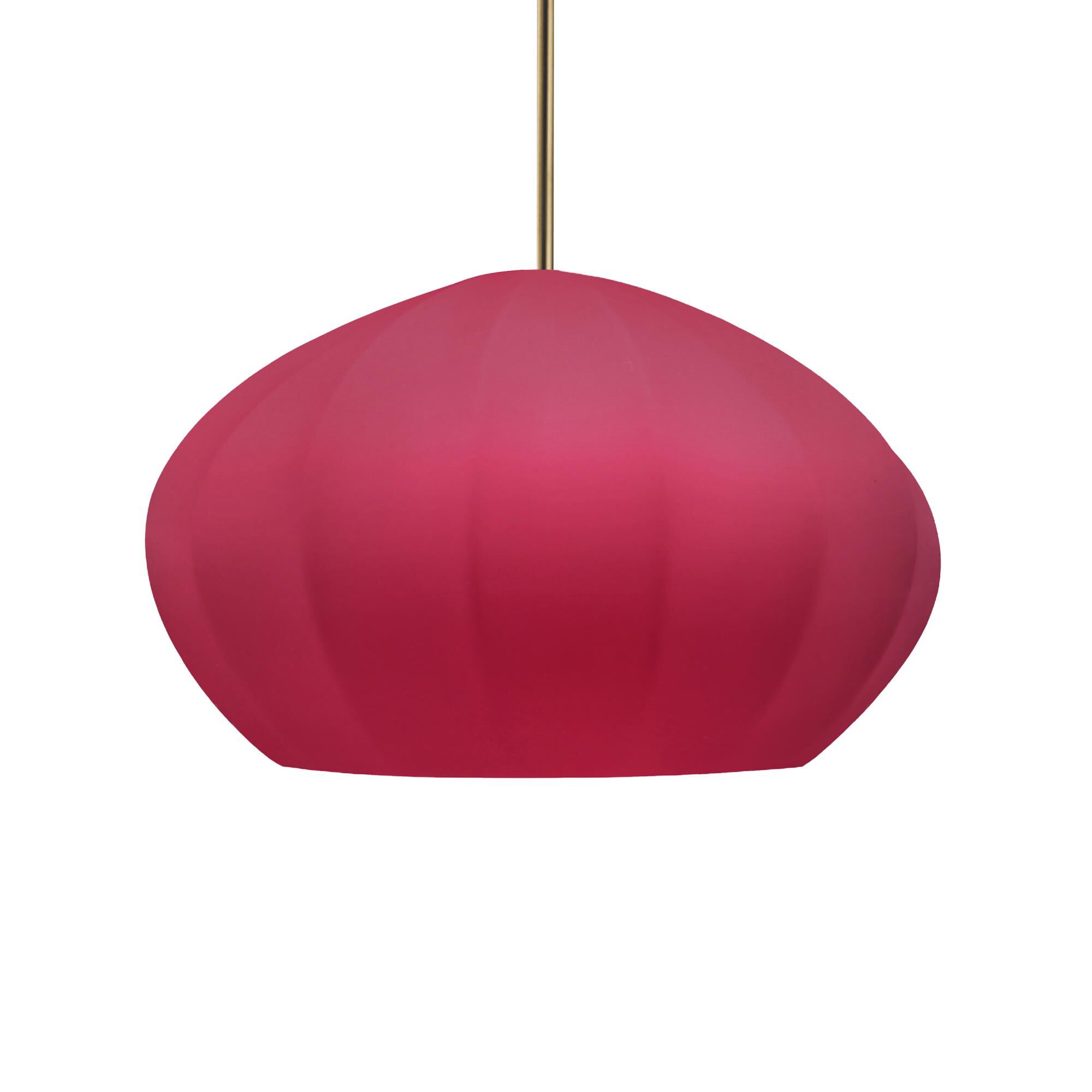 Shown in Antique Brass finish and Cerise shade