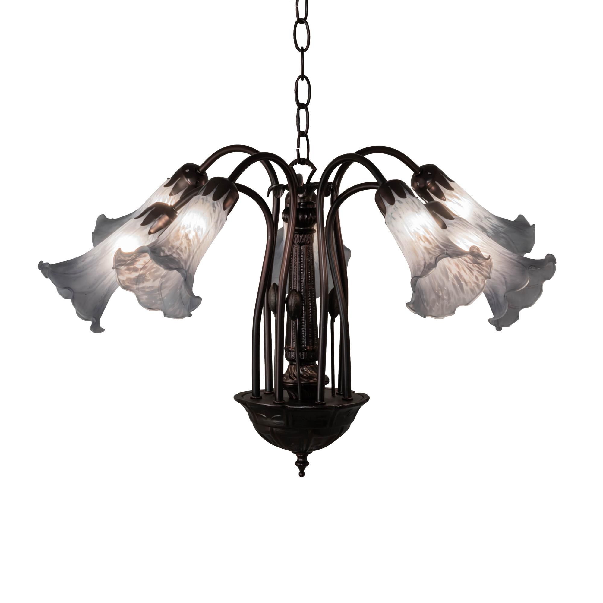 Tiffany Pond Lily 25 Inch 3 Light Chandelier by Meyda Lighting