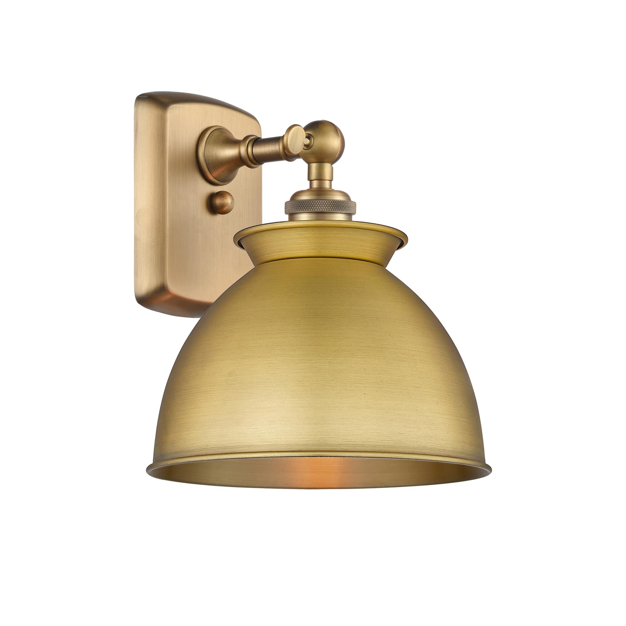 Shown in Brushed Brass finish and Brushed Brass shade
