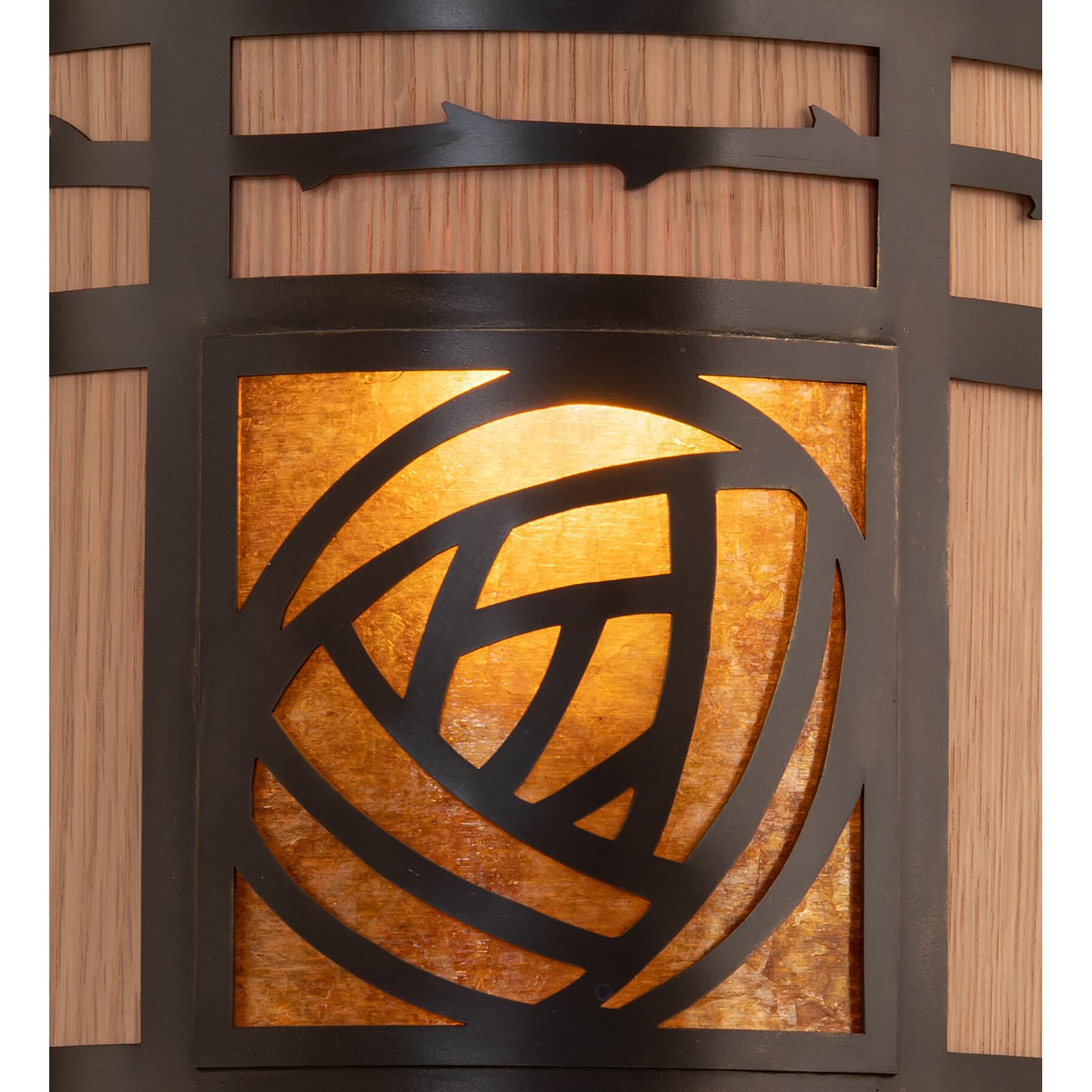 Shown in Craftsman Brown Finish finish and Amber Mica;Silver Mica glass