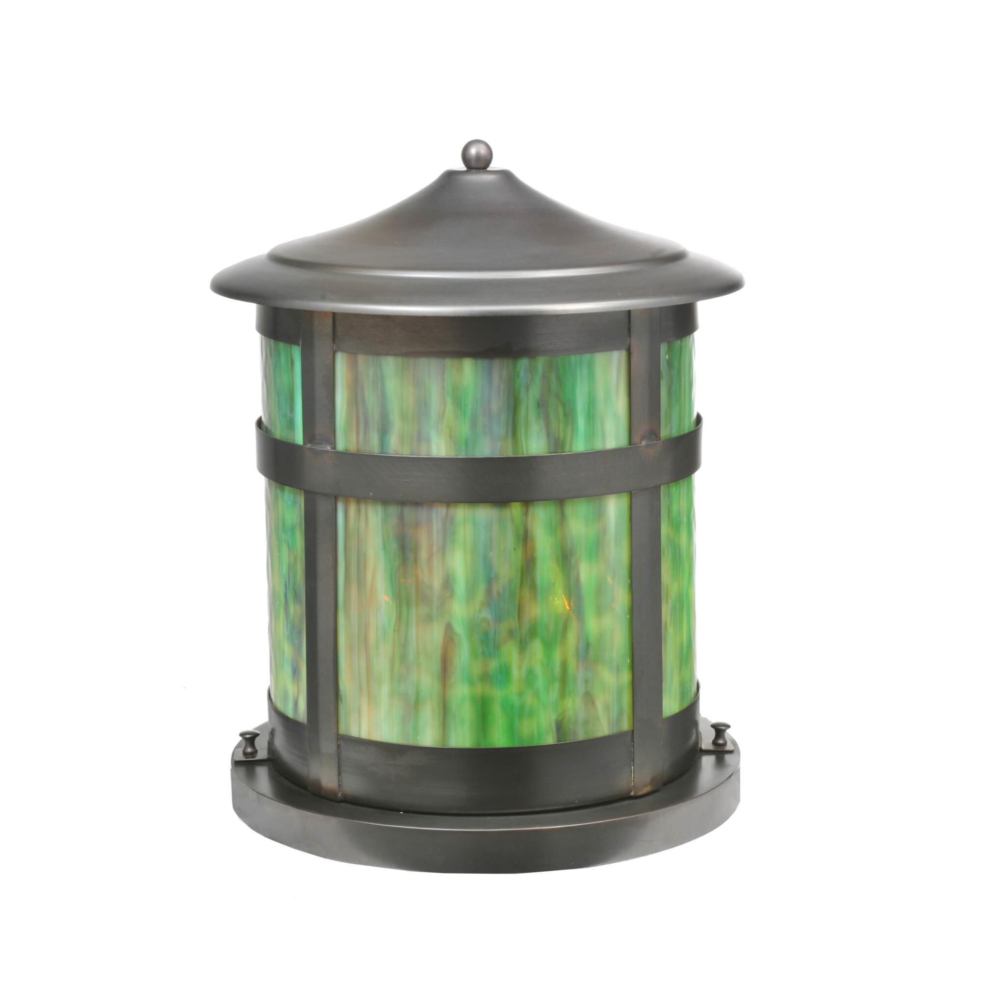 Fulton Double Bar Mission 15 Inch Tall 2 Light Outdoor Pier Lamp by Meyda Lighting