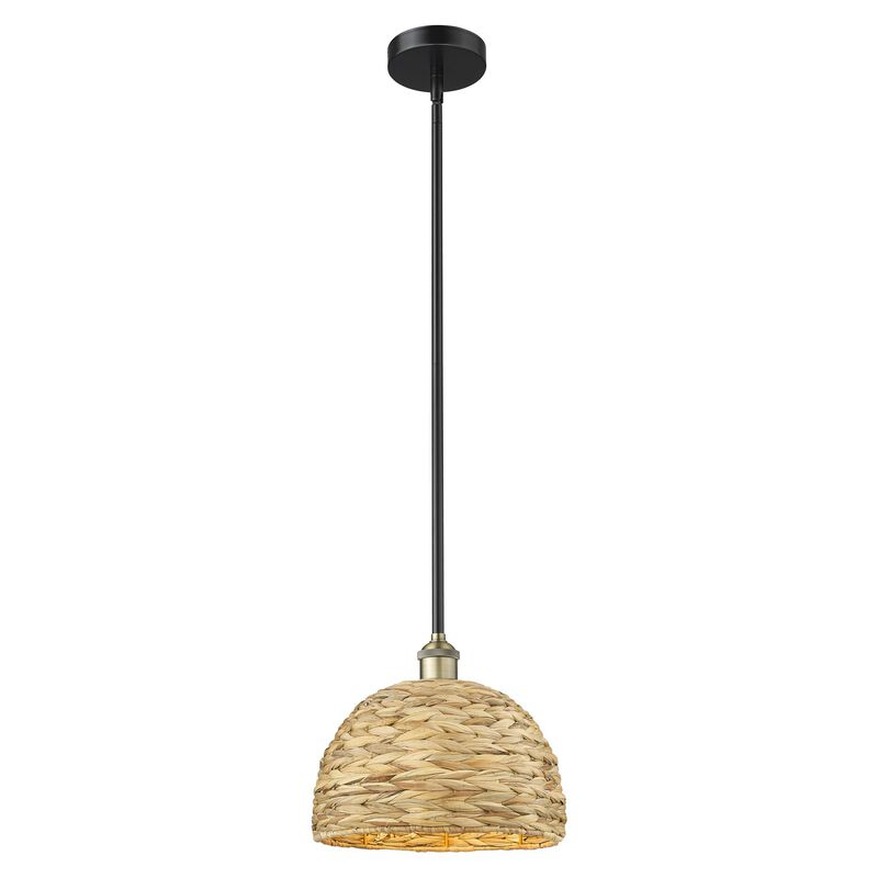 Bruno Marashlian Woven Rattan Mini Pendant by Innovations Lighting