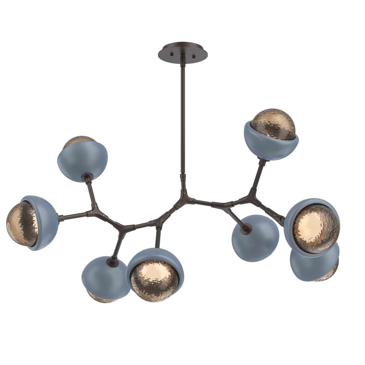 Shown in Flat Bronze finish and Bronze glass and Poppy Blue accent