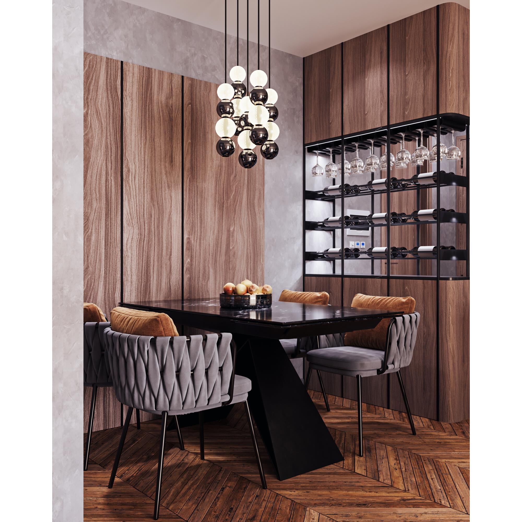 Onyx Multi Light Pendant by Alora Lighting