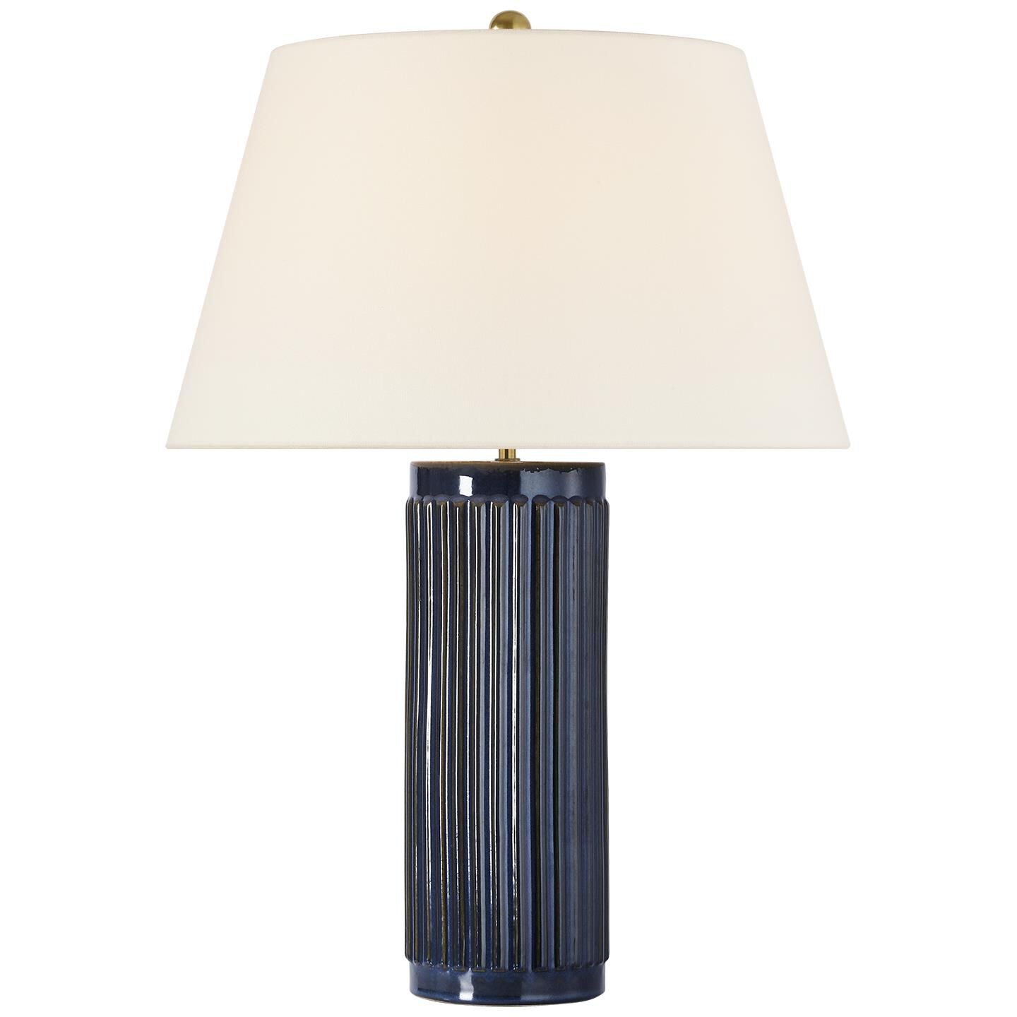 Shown in Mixed Blue Brown finish and Linen shade