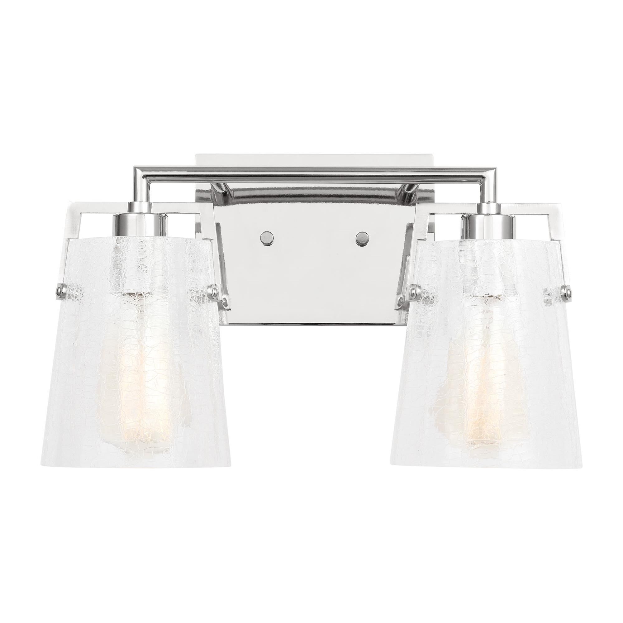 Shown in Chrome finish and Clear Crackle glass