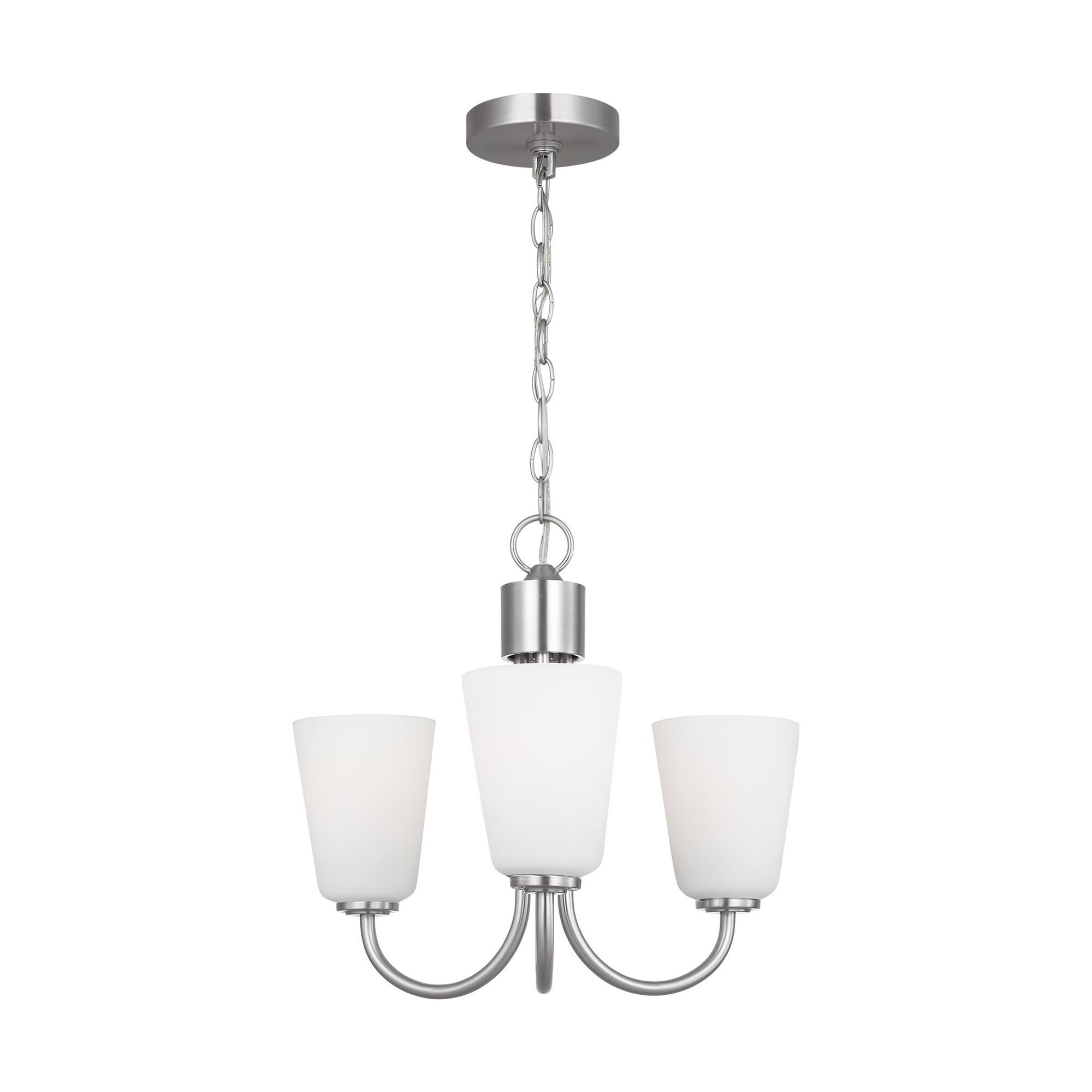 Shown in Brushed Nickel finish and Etched Painted White Inside glass