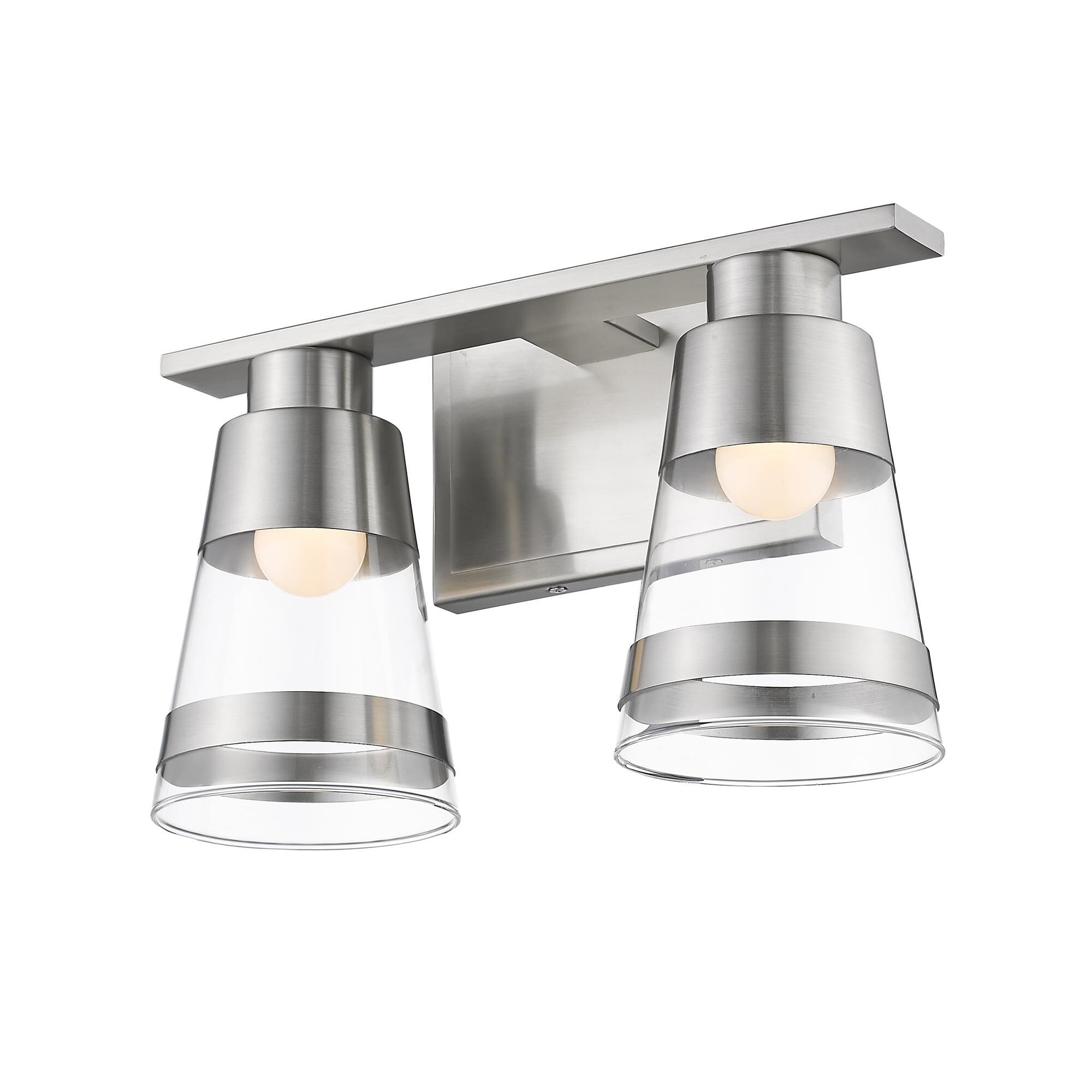 Shown in Brushed Nickel finish and Glass shade