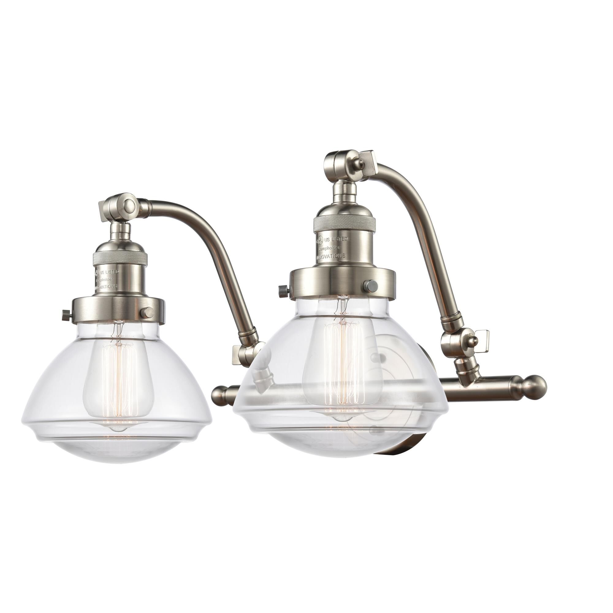 Shown in Brushed Satin Nickel finish and Bell glass and Glass shade