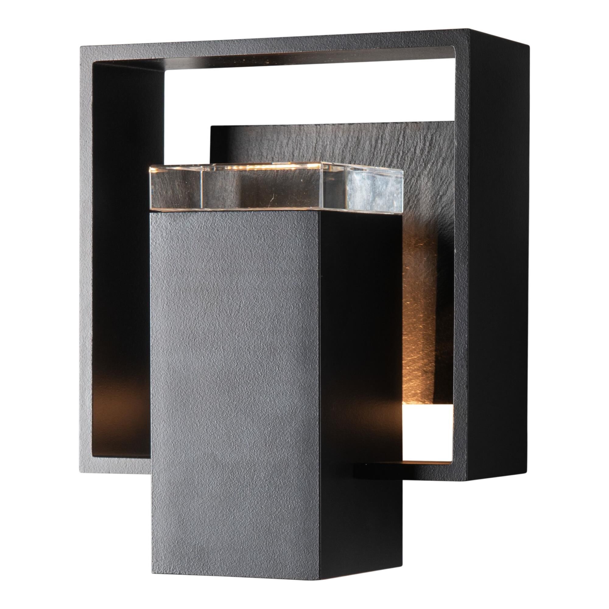 Shown in Coastal Black finish and Clear glass and Slate accent