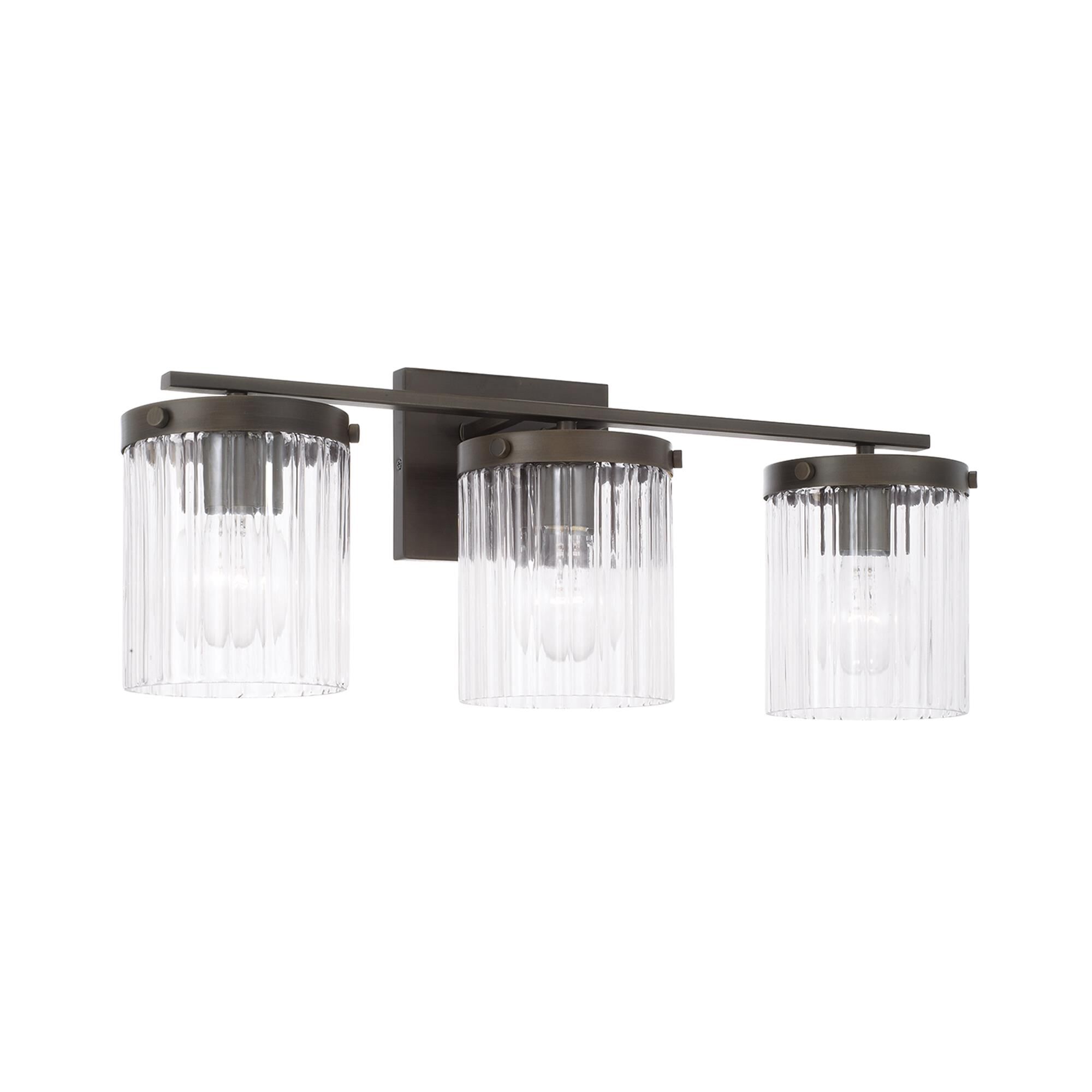 Shown in Oil Rubbed Bronze finish and Beveled Fluted glass