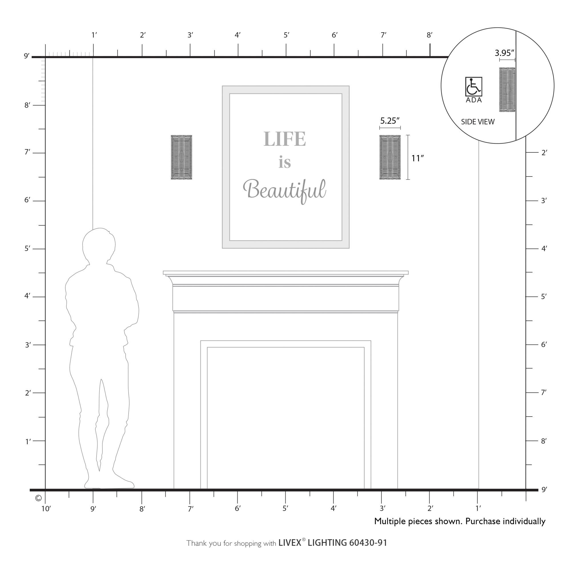 Weavington 11 Inch Wall Sconce by Livex Lighting