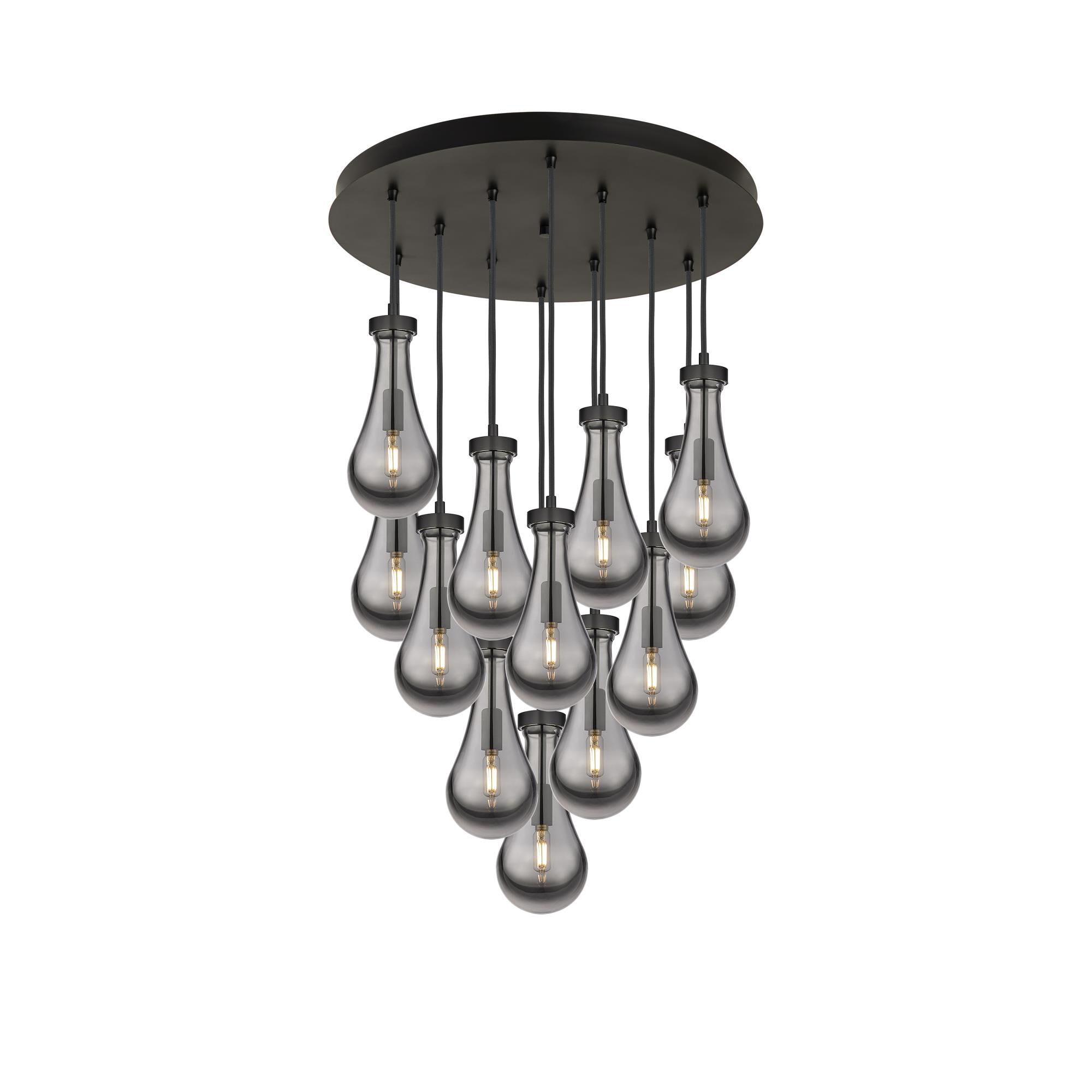 Shown in Matte Black finish and Light Smoke glass and Light Smoke Glass shade